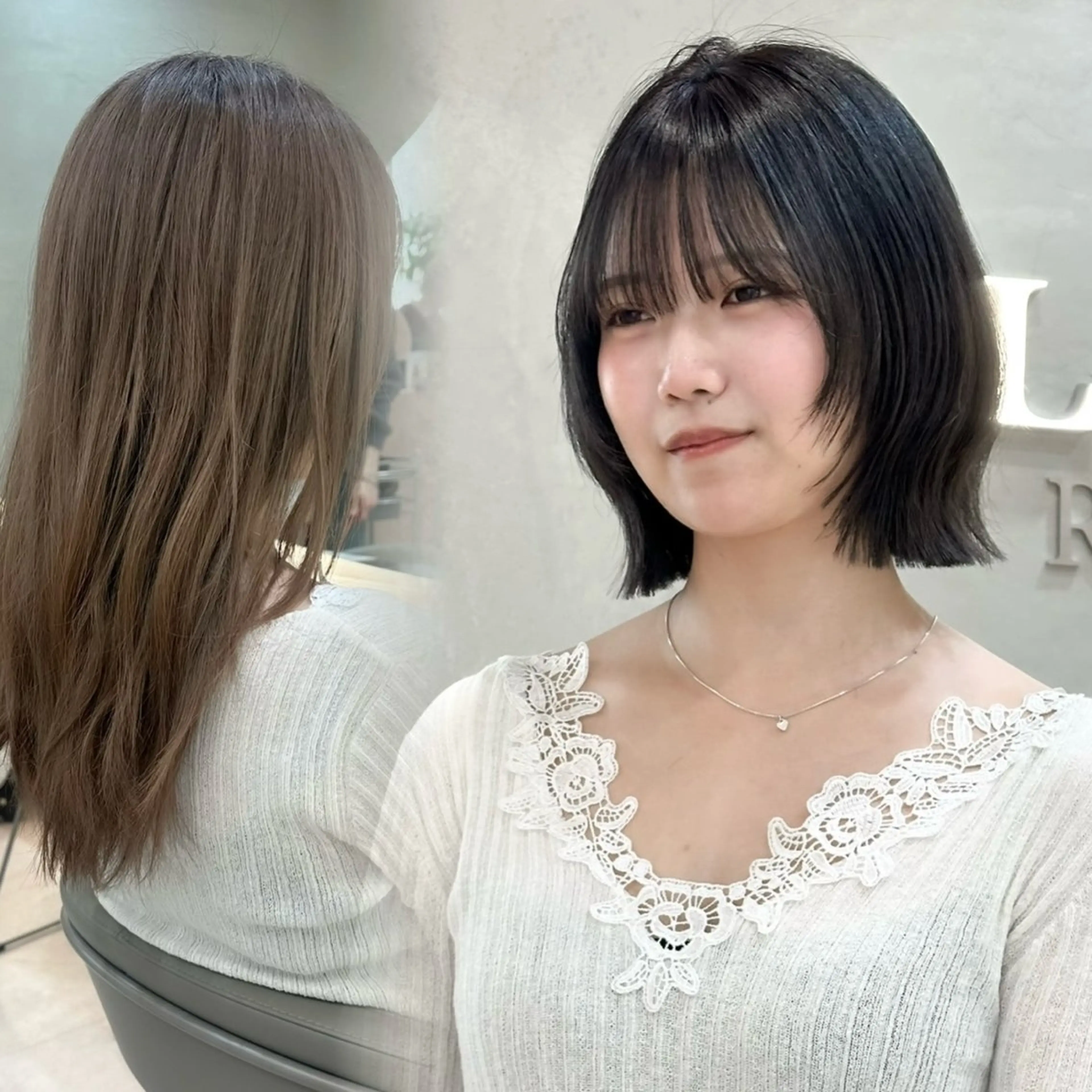 ショート カット 縮毛矯正 トリートメント 縮毛矯正/韓国ヘア /レイヤー🎀ミズキのヘアスタイル