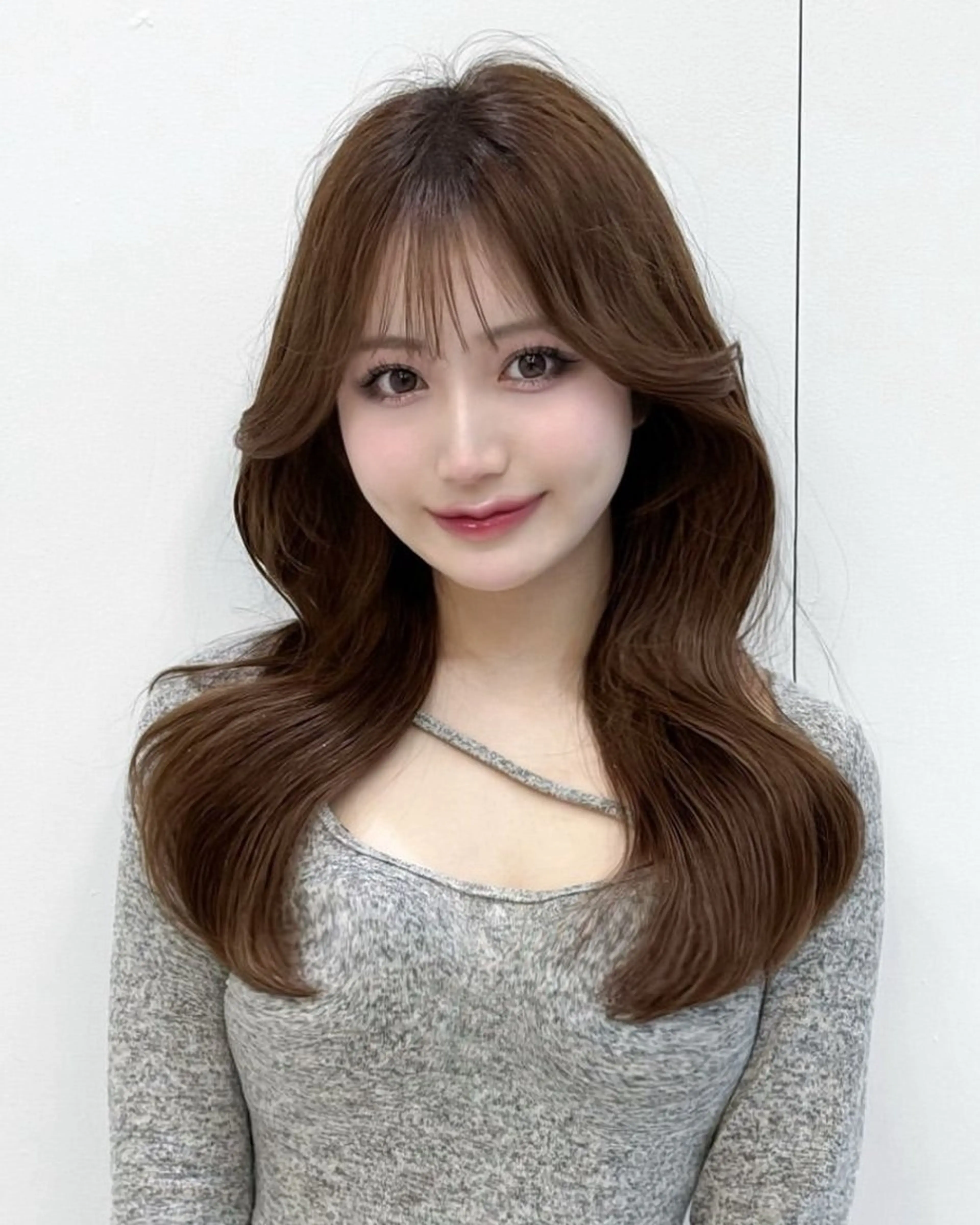 ロング カラー ヘアアレンジ 韓国ヘア🩶리나🤍 りぴのヘアスタイル
