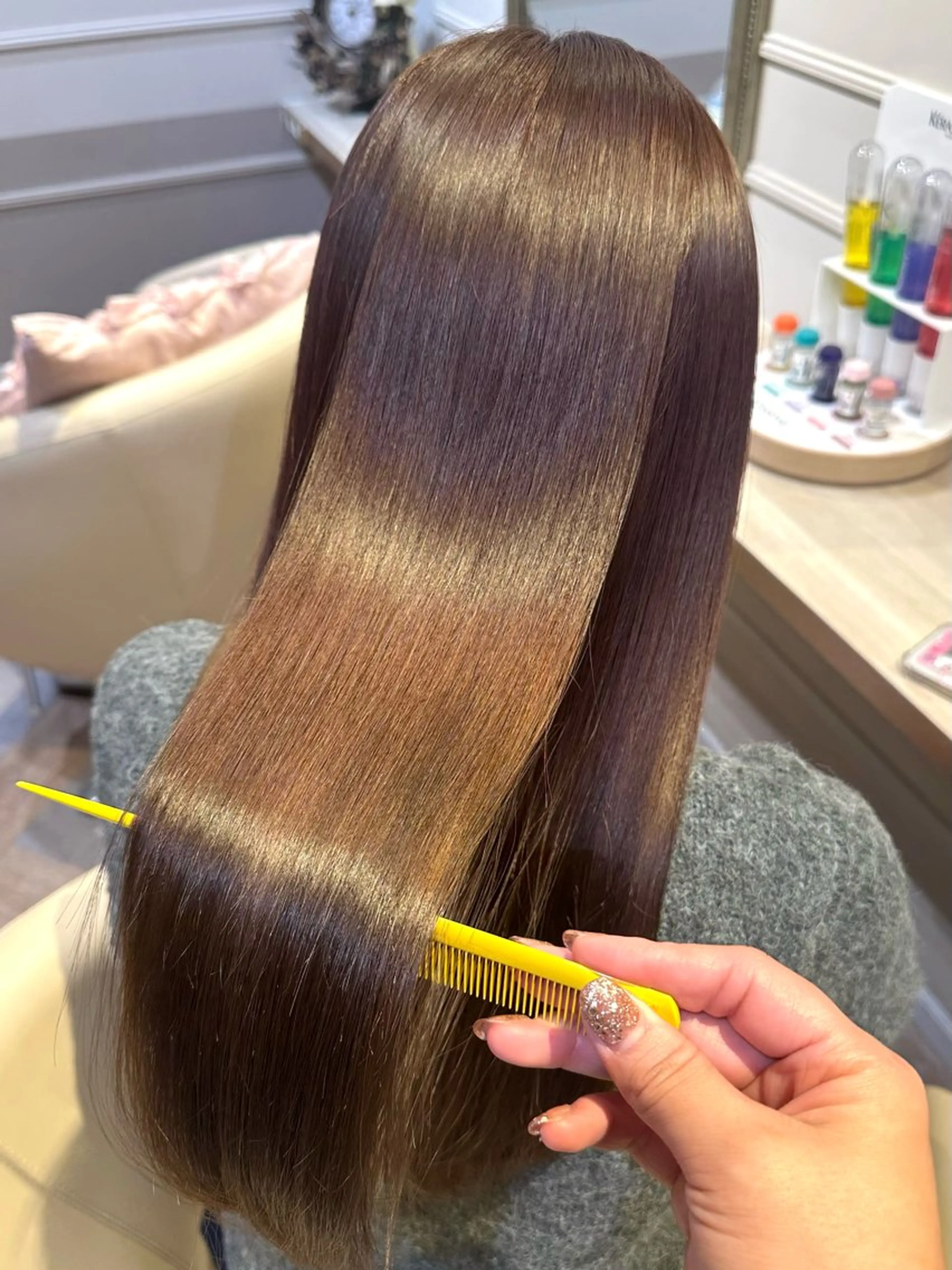 ロング カラー ブラウンカラー チョコレートブラウン 髪質改善 ヘアカラー トリートメント 髪質改善/縮毛矯正 🌻momokaのヘアスタイル