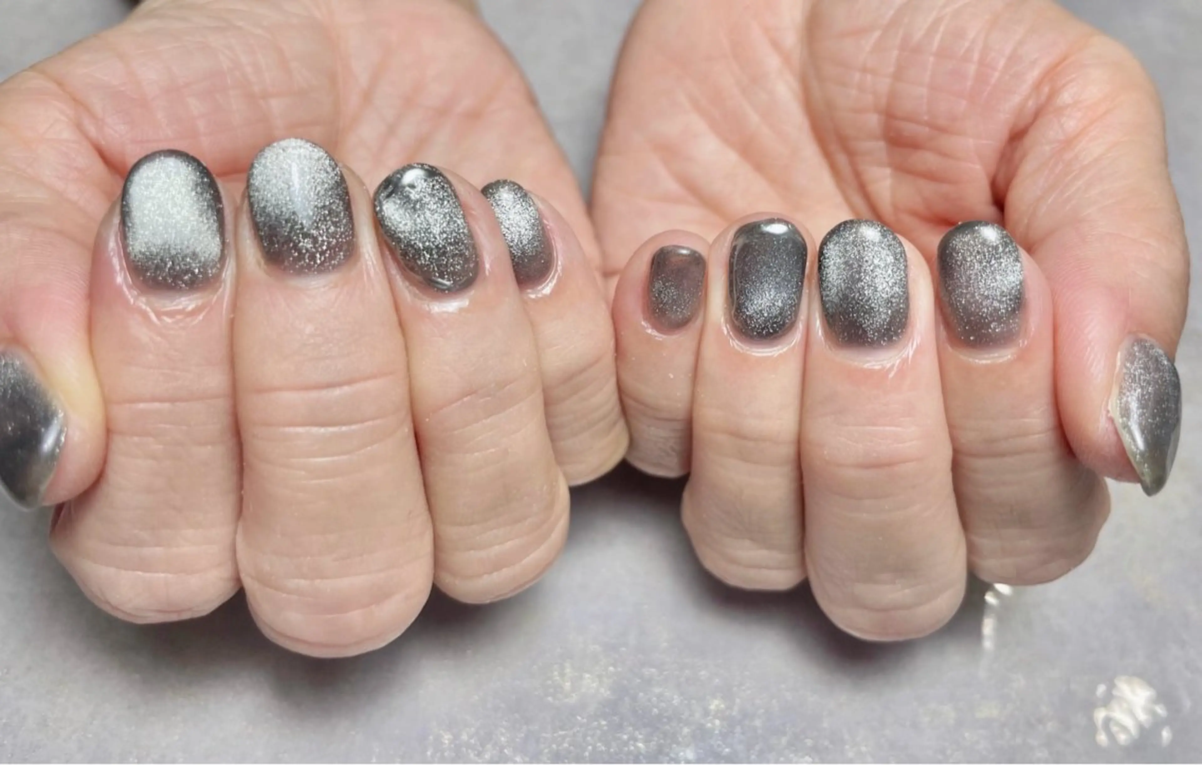 ネイル ジェルネイル マグネットネイル パラジェル シンプルネイル ハンドネイル BLANC.nail yuuのネイルデザイン