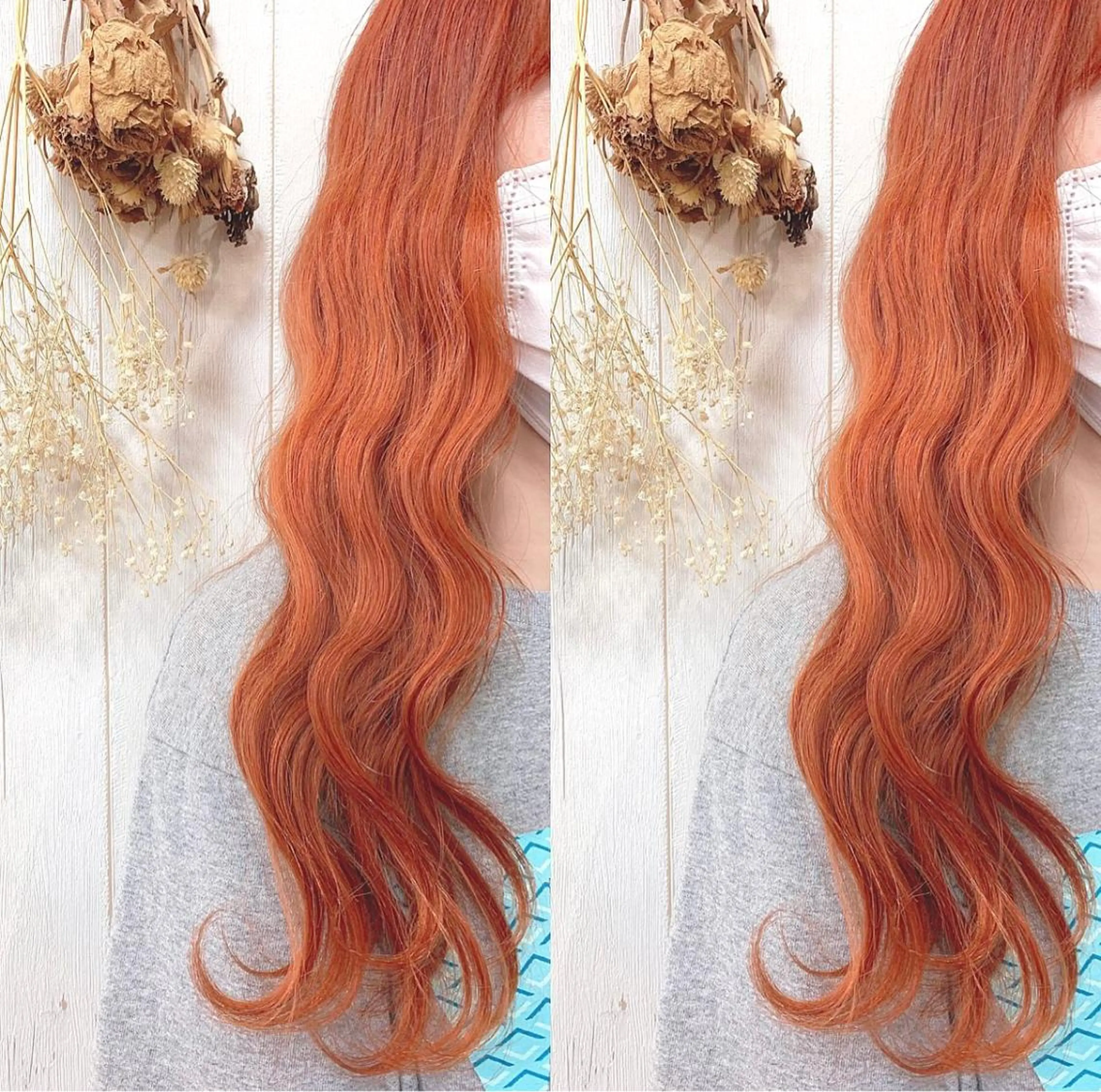ロング カラー ブリーチ オレンジ ヘアカラー トリートメント 渋谷:インナーカラー ／🍒エリカ🍒のヘアスタイル