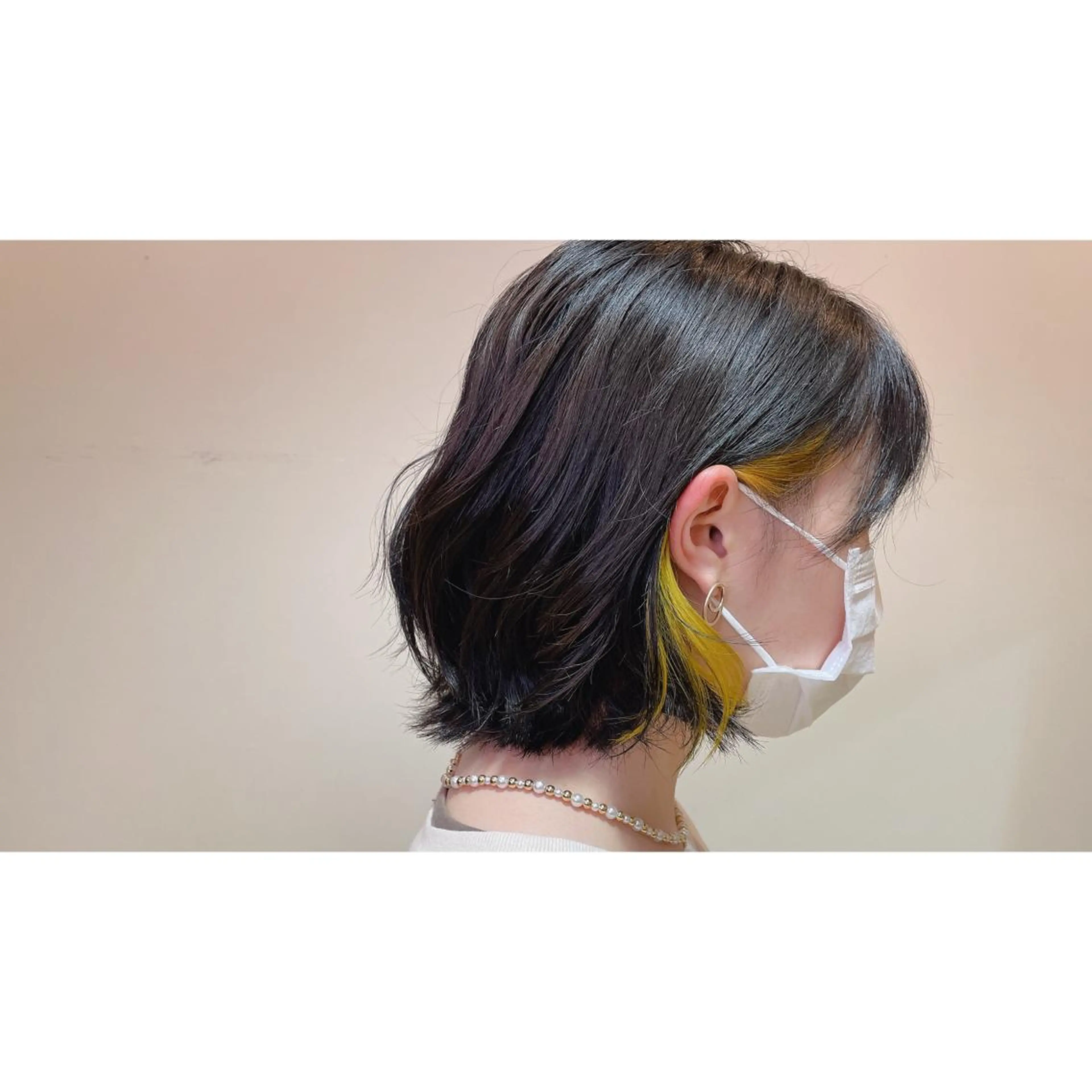 ショート カラー イヤリングカラー イエローカラー カット トリートメント 齊藤 賢祐のヘアスタイル