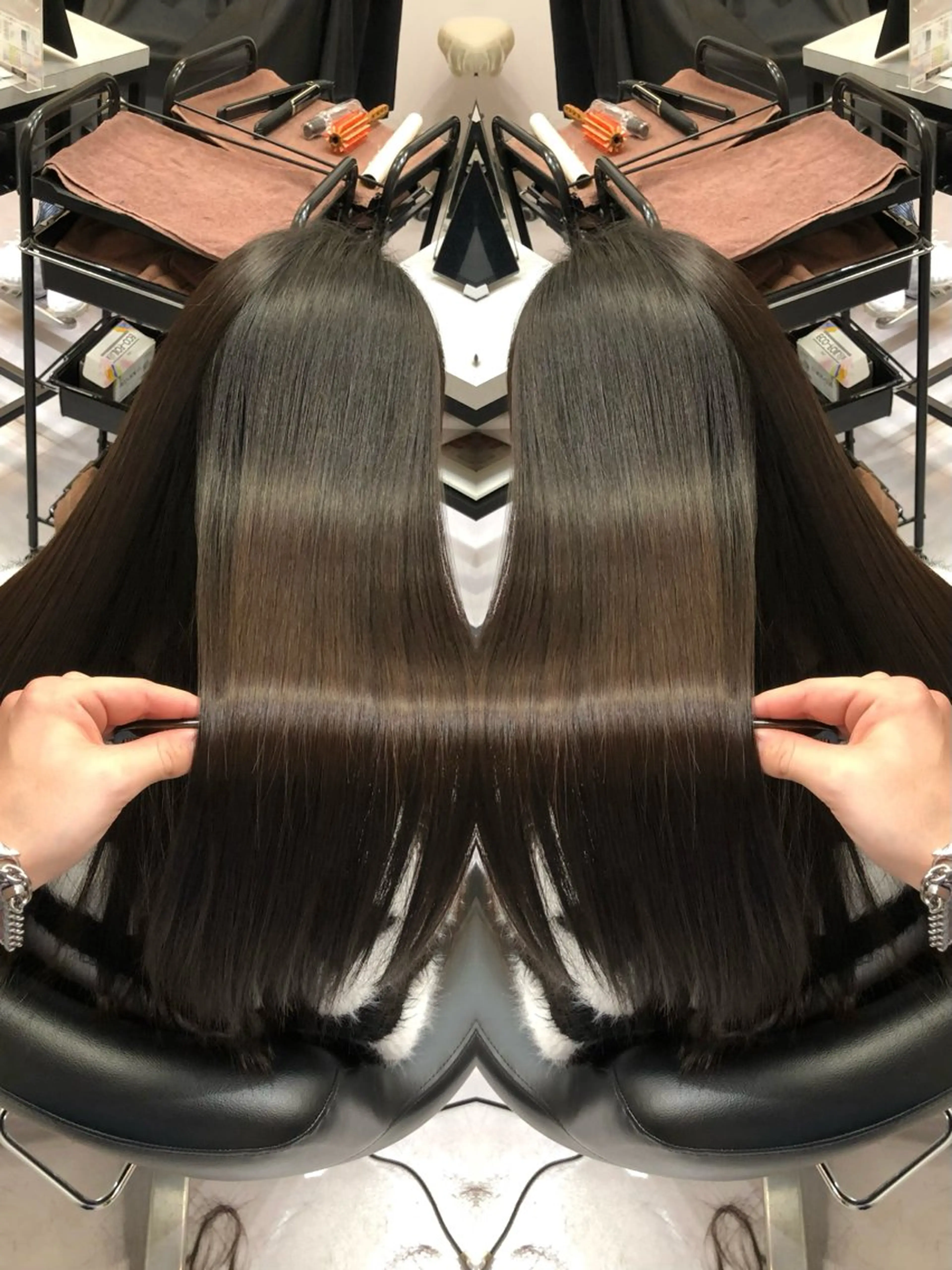 ロング カラー 縮毛矯正 トリートメント 🩵レイヤー✖︎ 髪質改善🩵リョウヤのヘアスタイル