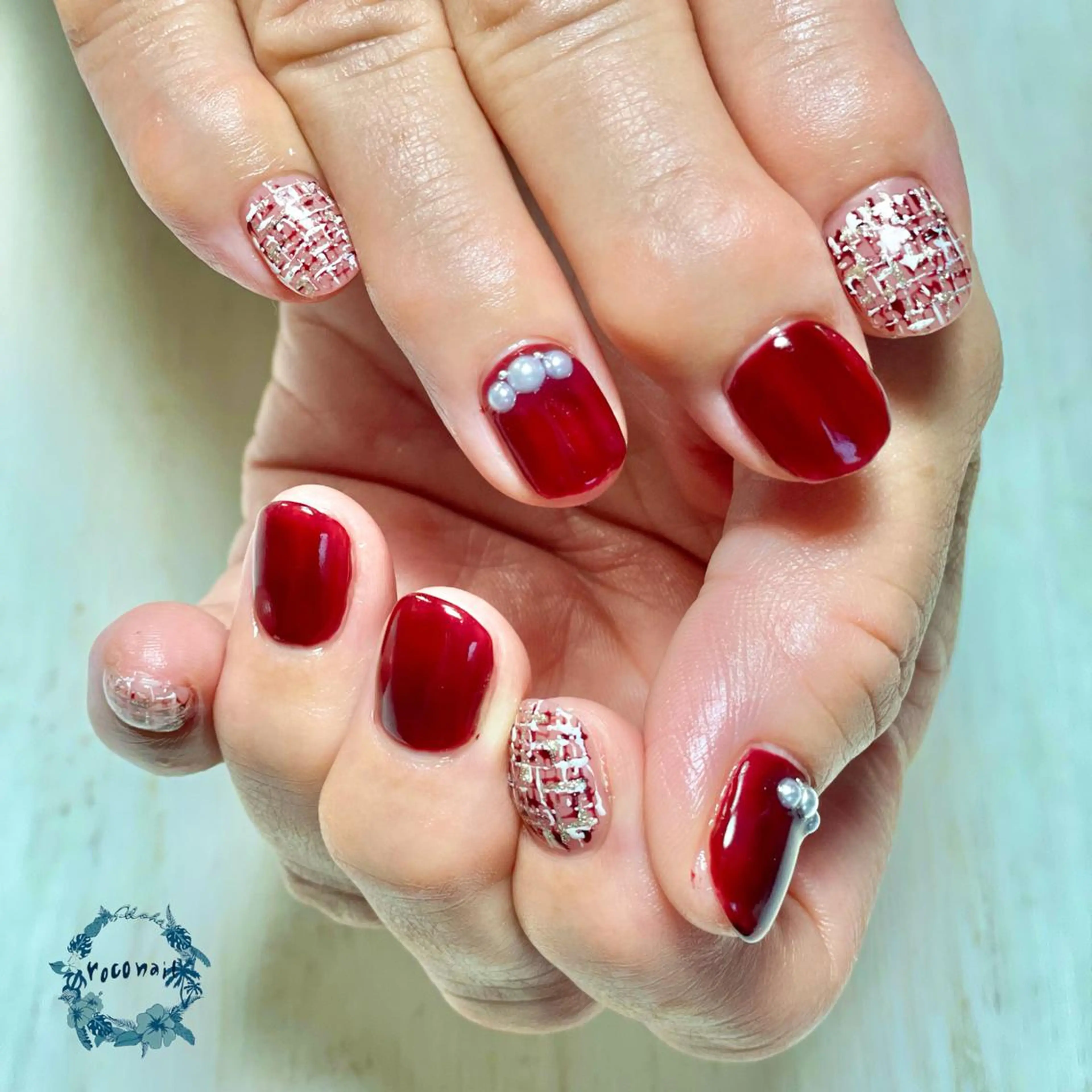 ネイル フットネイル オフィスネイル ツイードネイル ハンドネイル roconail ヒロコのネイルデザイン