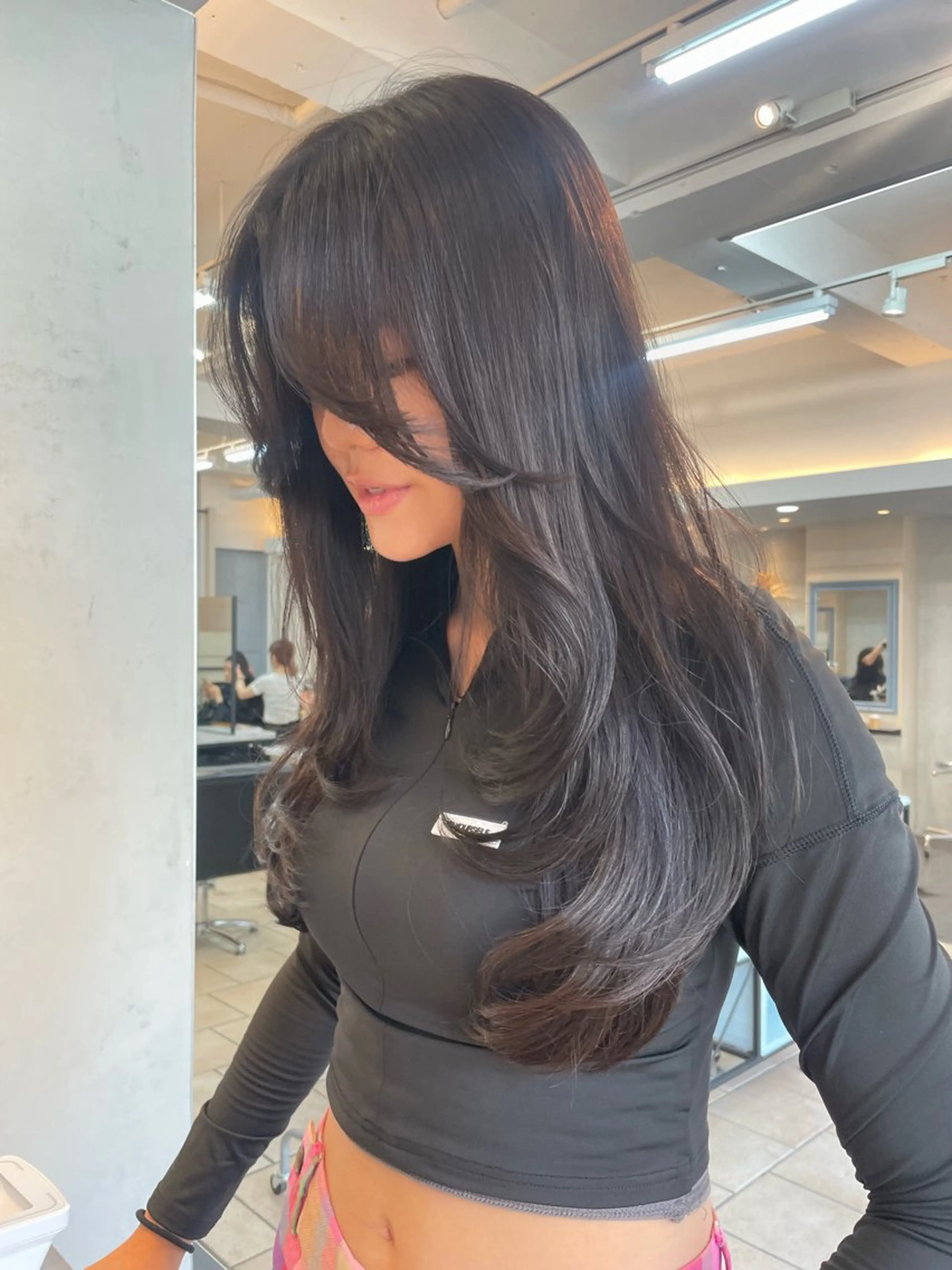 ロング カット ヘアカラー トリートメント 韓国ヘア🤍🇰🇷 ‪🫶🏻吉満のヘアスタイル