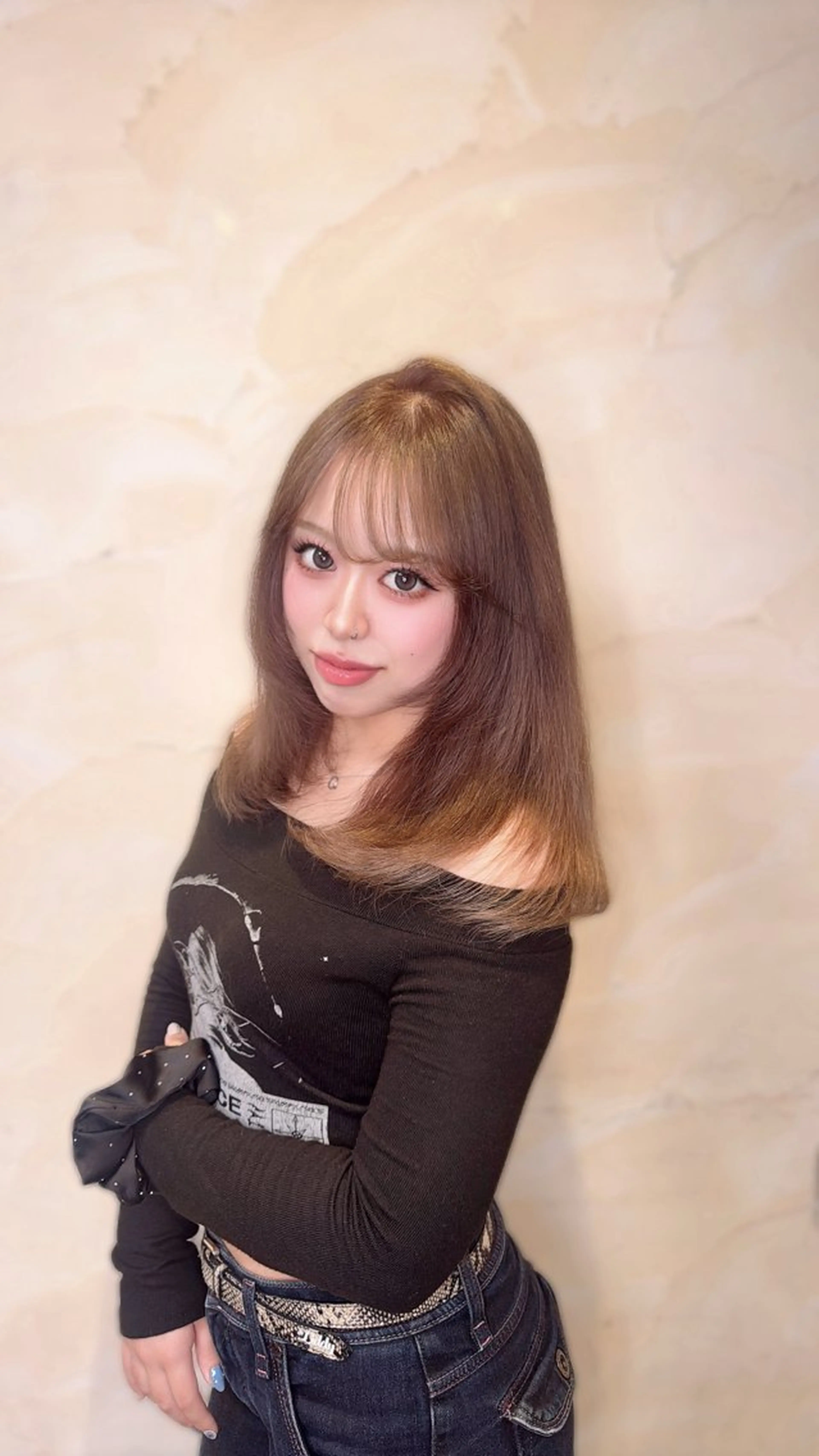 セミロング ヘアカラー moremuu 舞桜🤍🫧のヘアスタイル