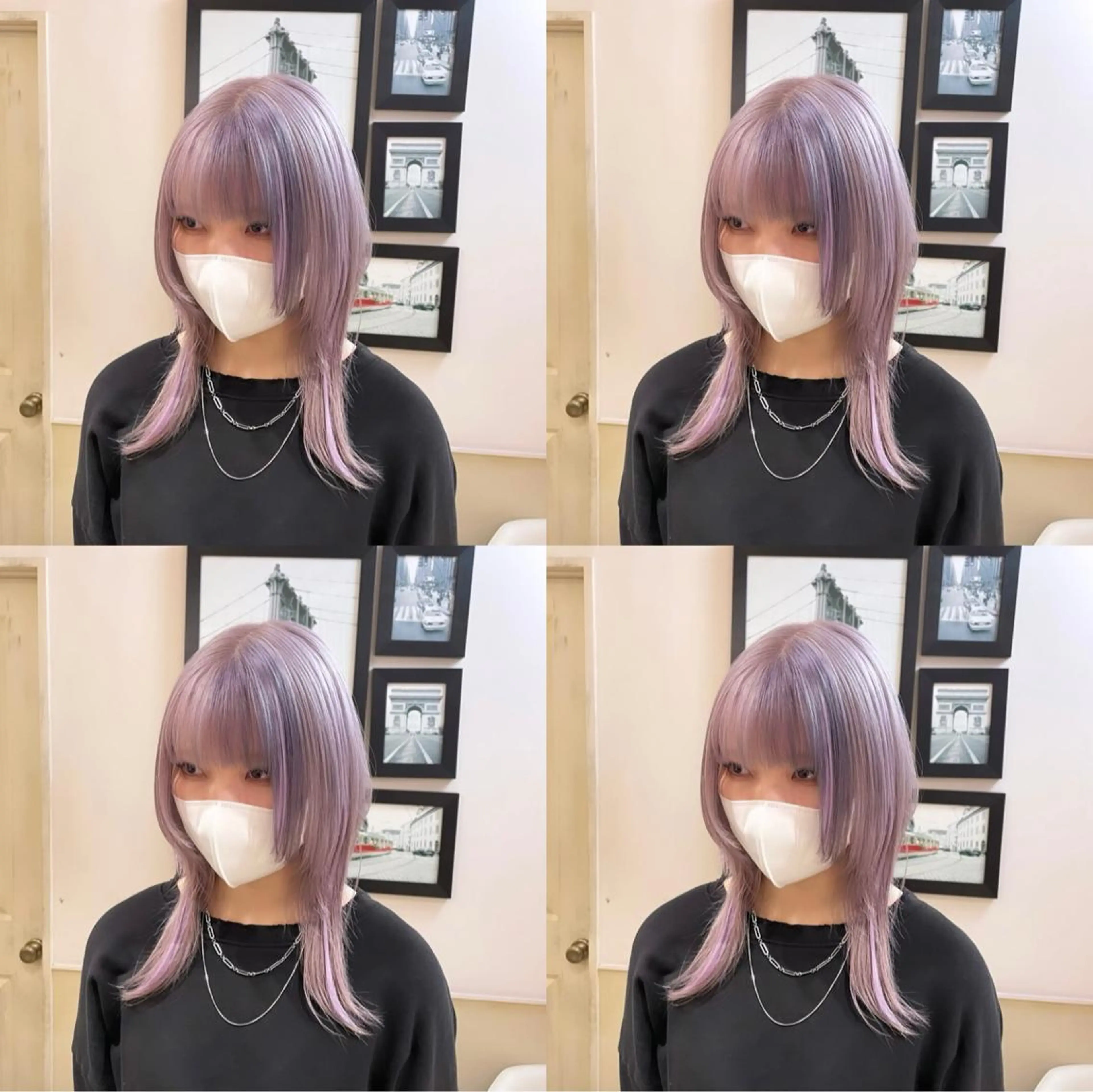 セミロング カラー ベージュカラー ラベンダーカラー ピンクカラー ピンクベージュ ホワイトピンク 🌟トップデザイナー 高橋🌟のヘアスタイル