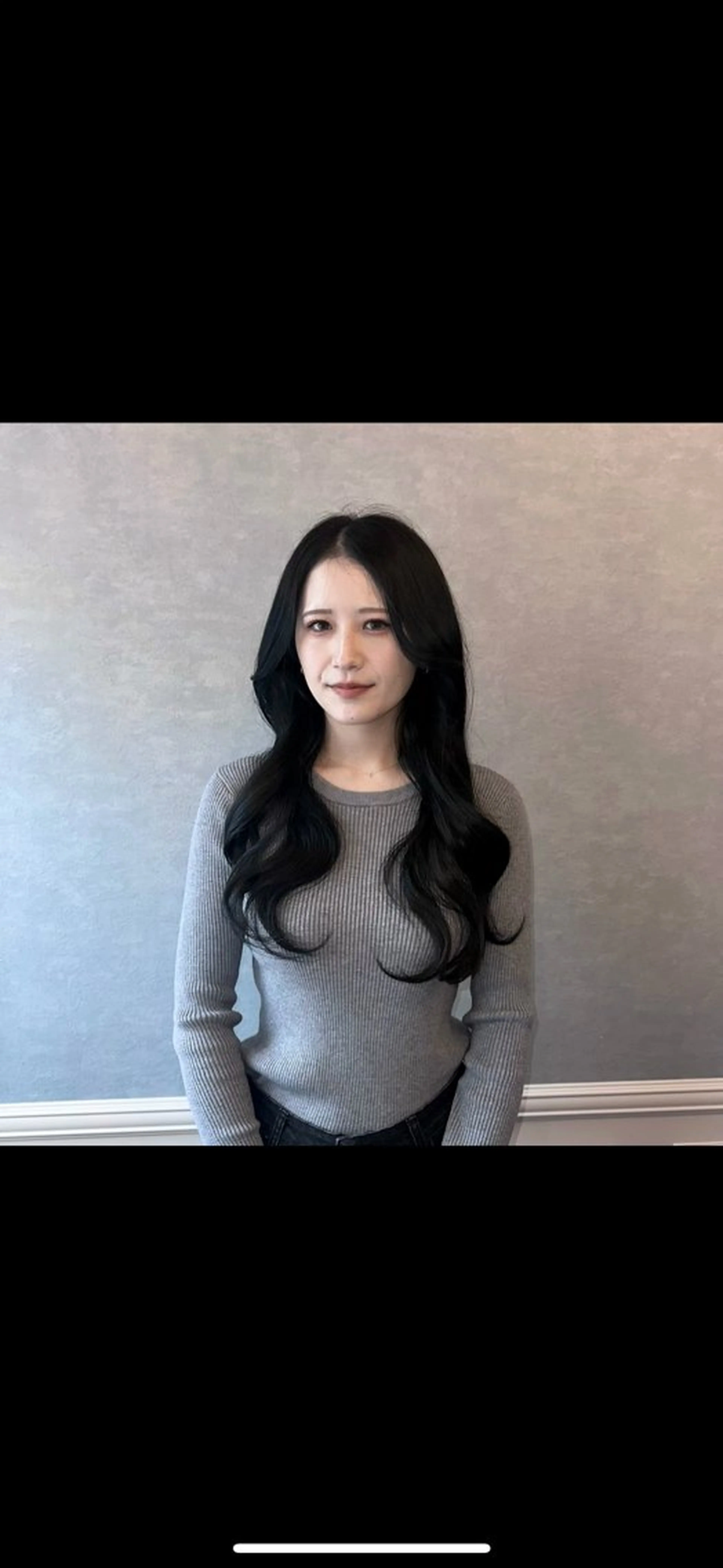 ロング カラー 黒髪 ブルーカラー ブルーブラック Nagumo Mizukiのヘアスタイル