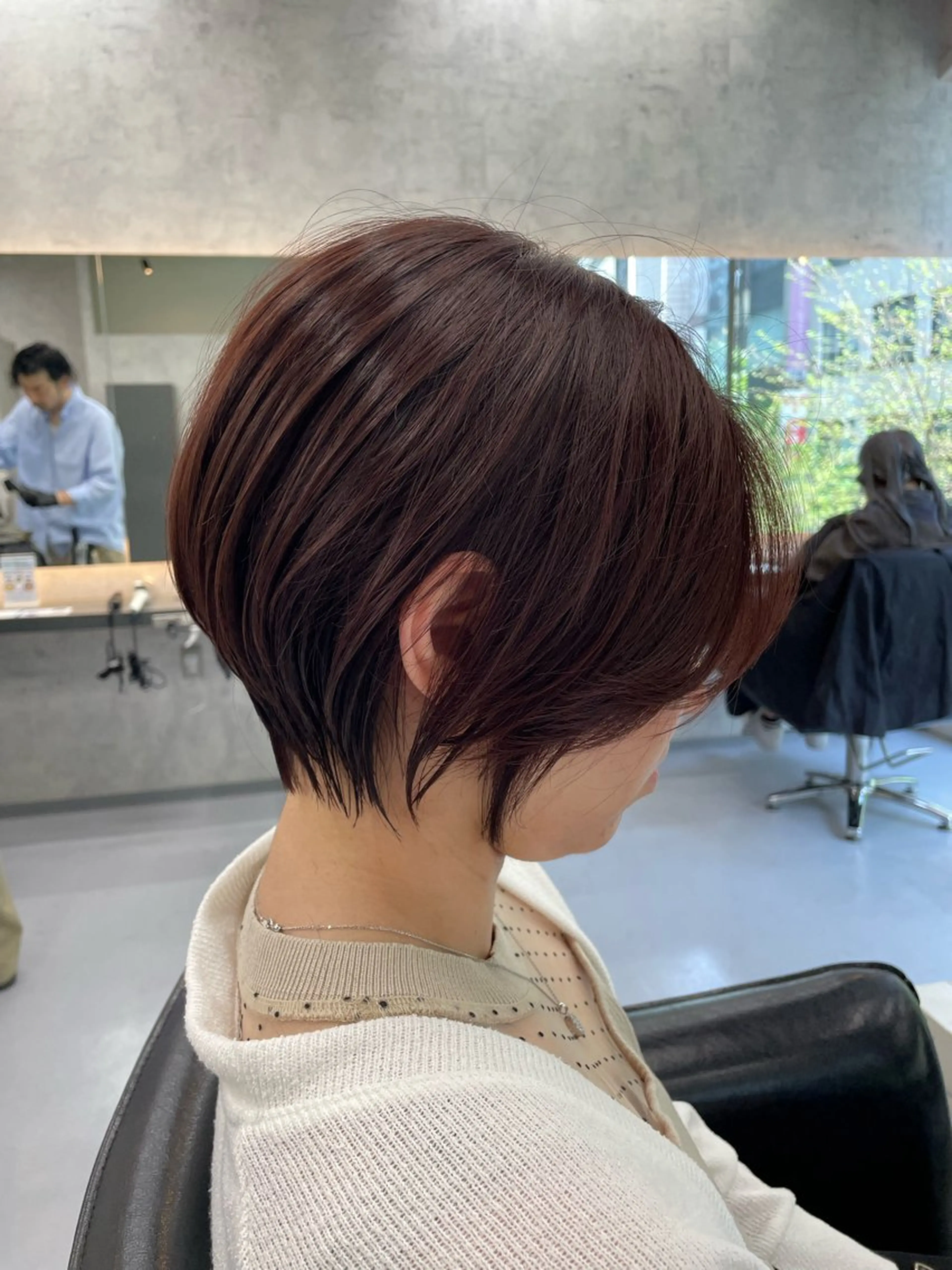 ショート カラー カット ヘアカラー トリートメント レイヤー×顔周 り×髪質改善/MIUのヘアスタイル