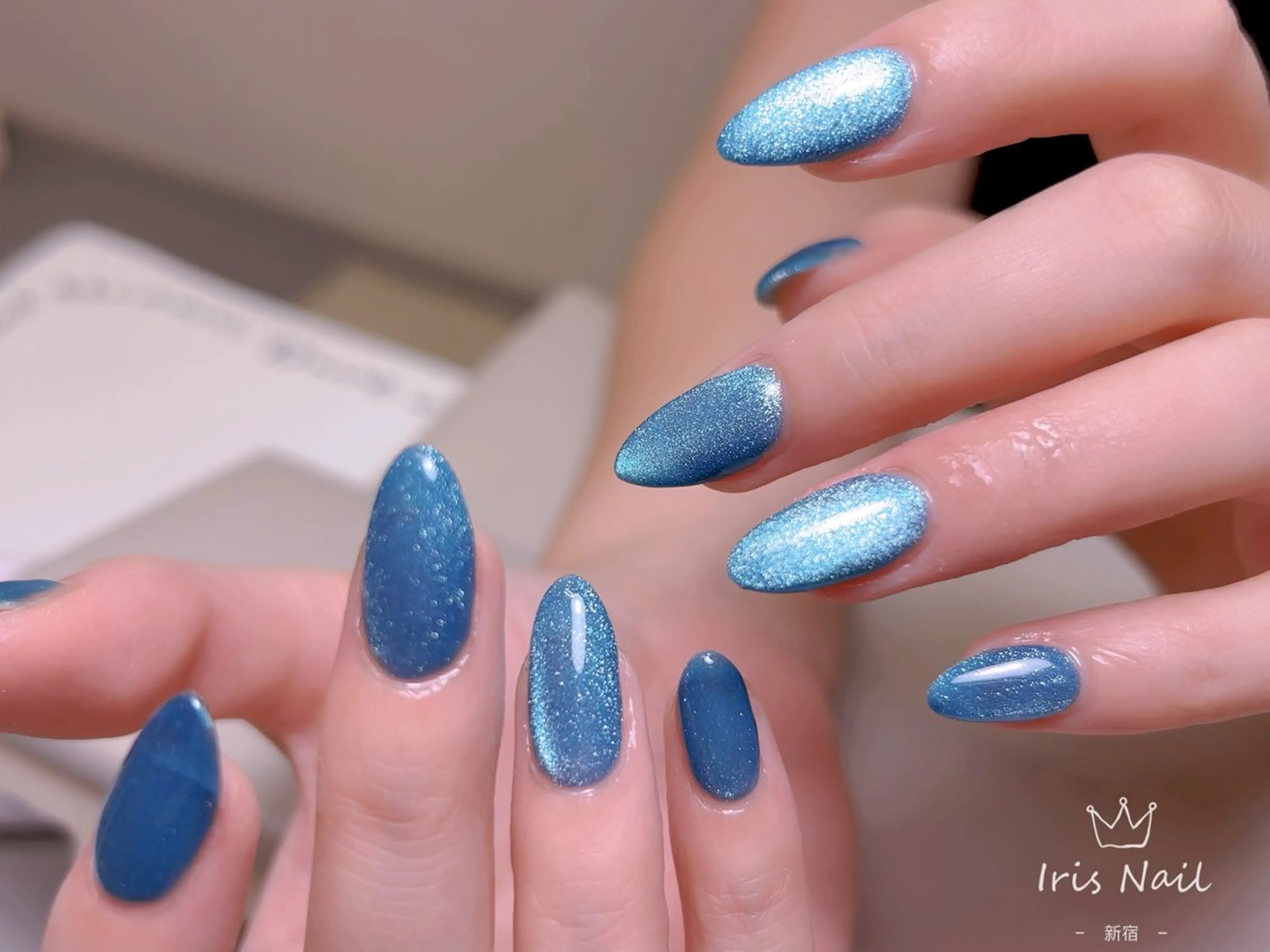 ネイル フレンチネイル ジェルネイル グラデーション 韓国ネイル マグネットネイル ハンドネイル 【長さ出し】 IRIS NAILのネイルデザイン