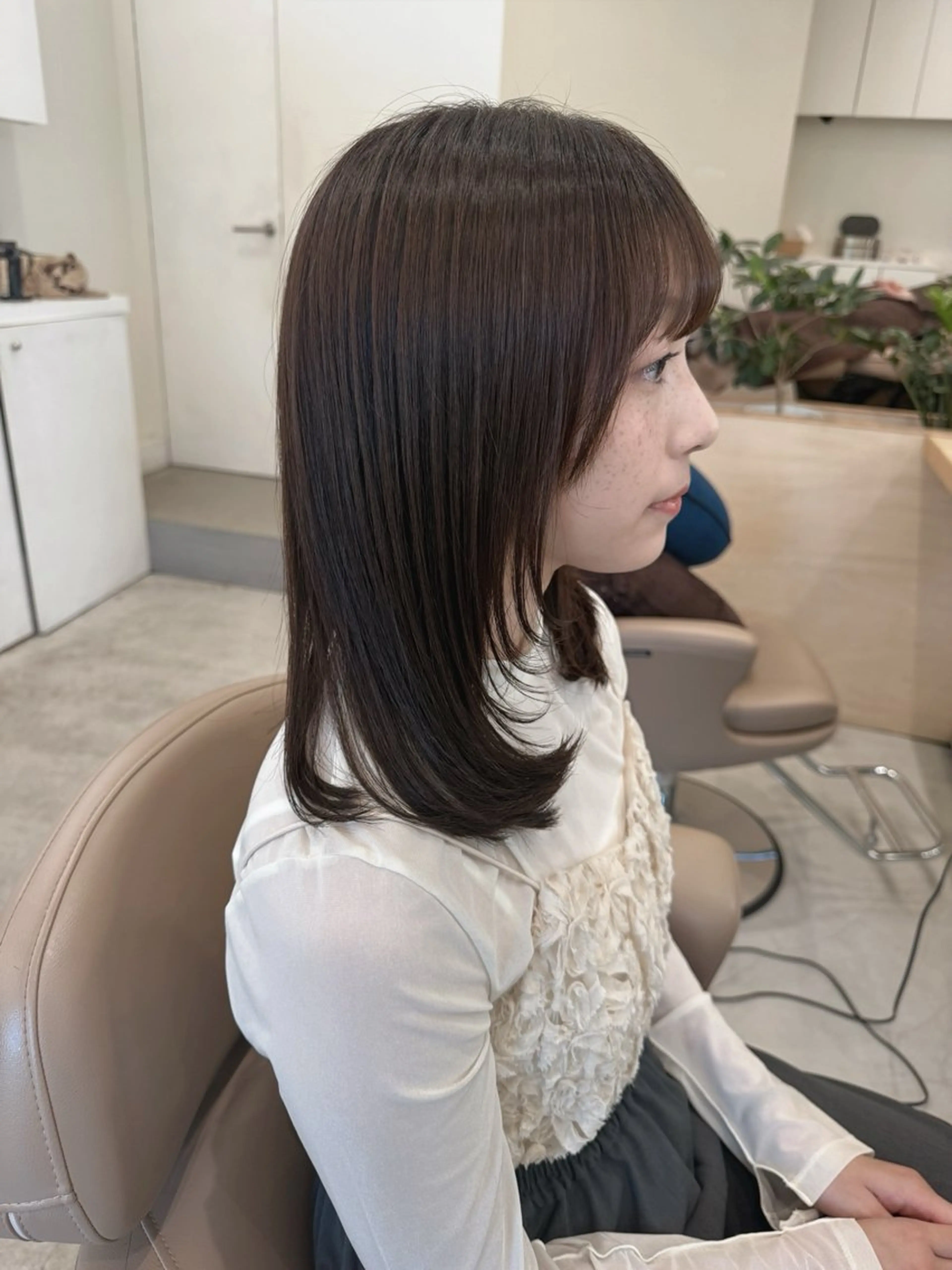 ミディアム 💛🤍U too e’s 鎌倉🧸のヘアスタイル