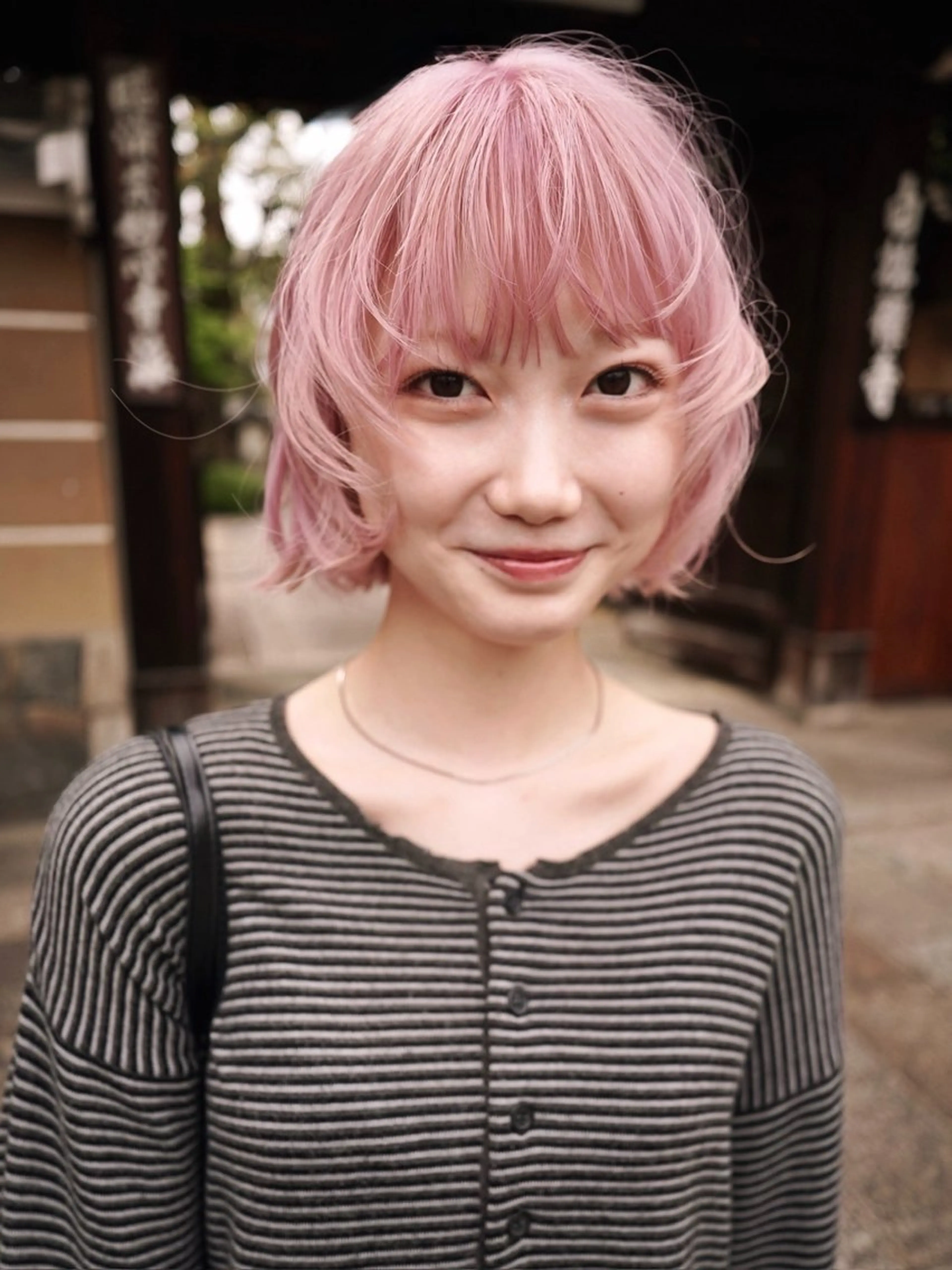 ショート カラー ボブレイヤー ブリーチ ピンクカラー ボブ レイヤーカット カット ヘアカラー Kaito🐶/ボブ /レイヤー/デザインのヘアスタイル