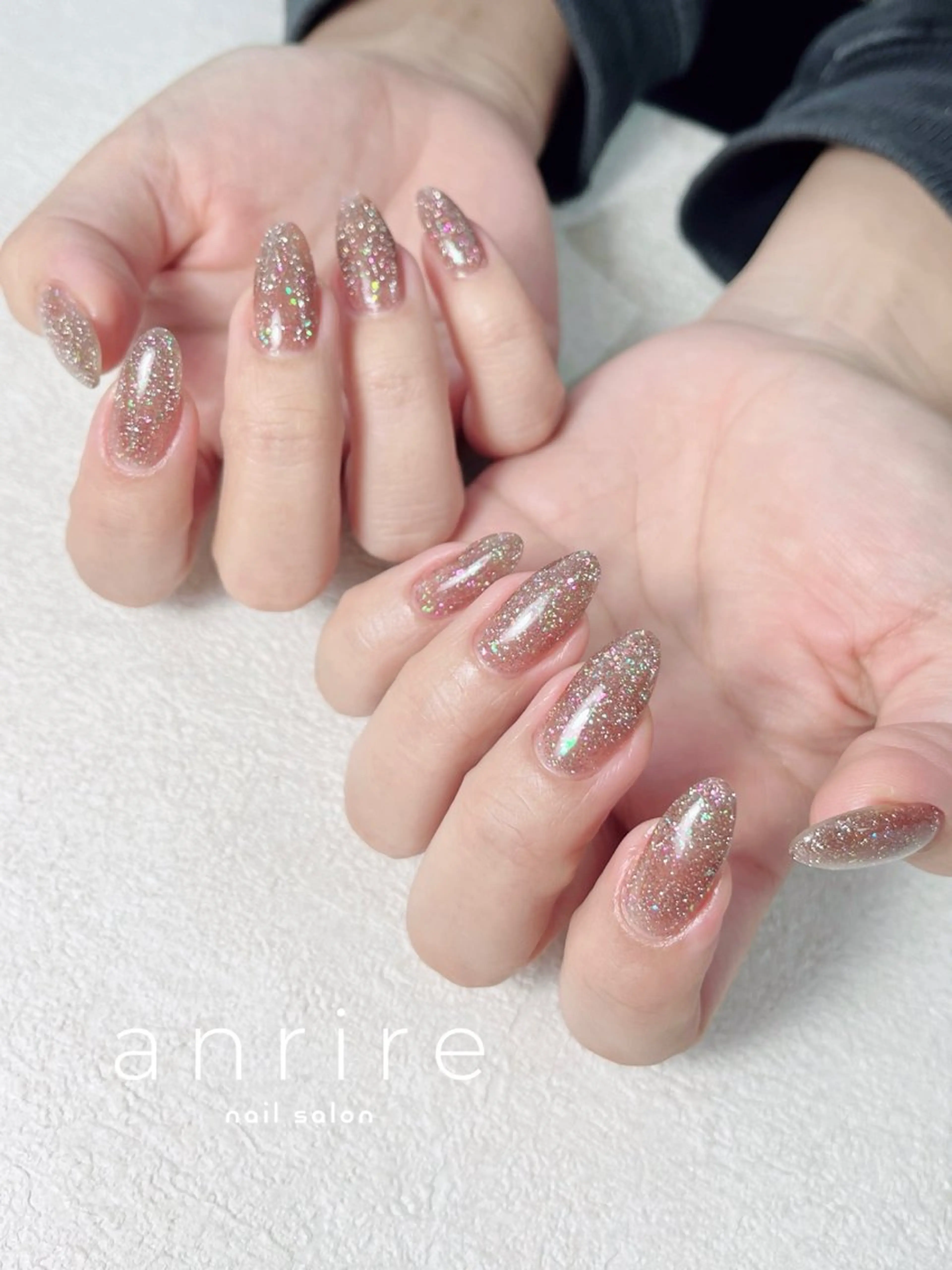ネイル ブラウン フラッシュネイル ジェルネイル キラキラネイル ワンカラーネイル ハンドネイル nail salon anrire〜アンリール〜所属・nailsalon anrireのネイルデザイン
