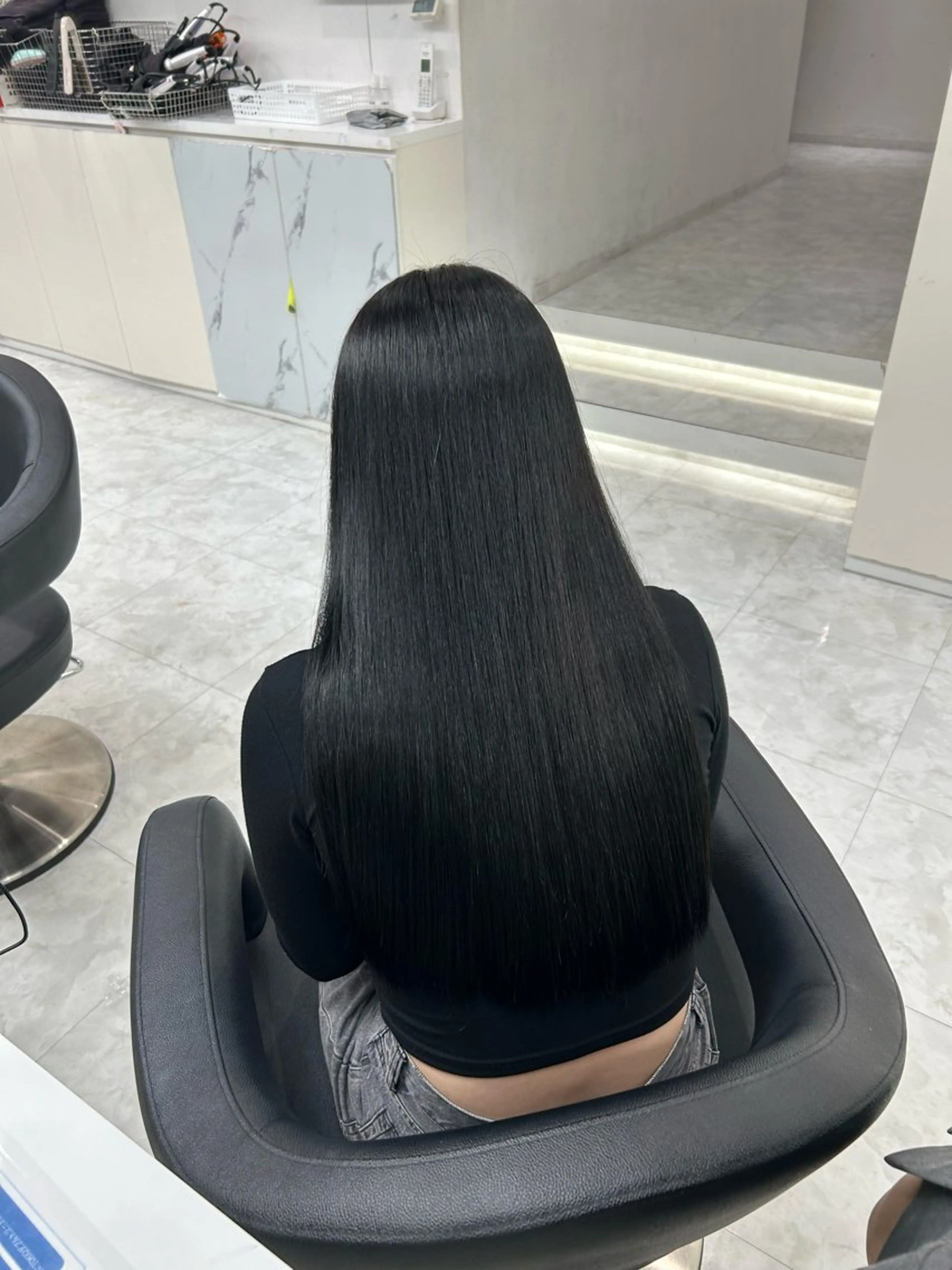 ロング カット 縮毛矯正 うる艶ストレート♡透 明感カラー♡かずまるのヘアスタイル