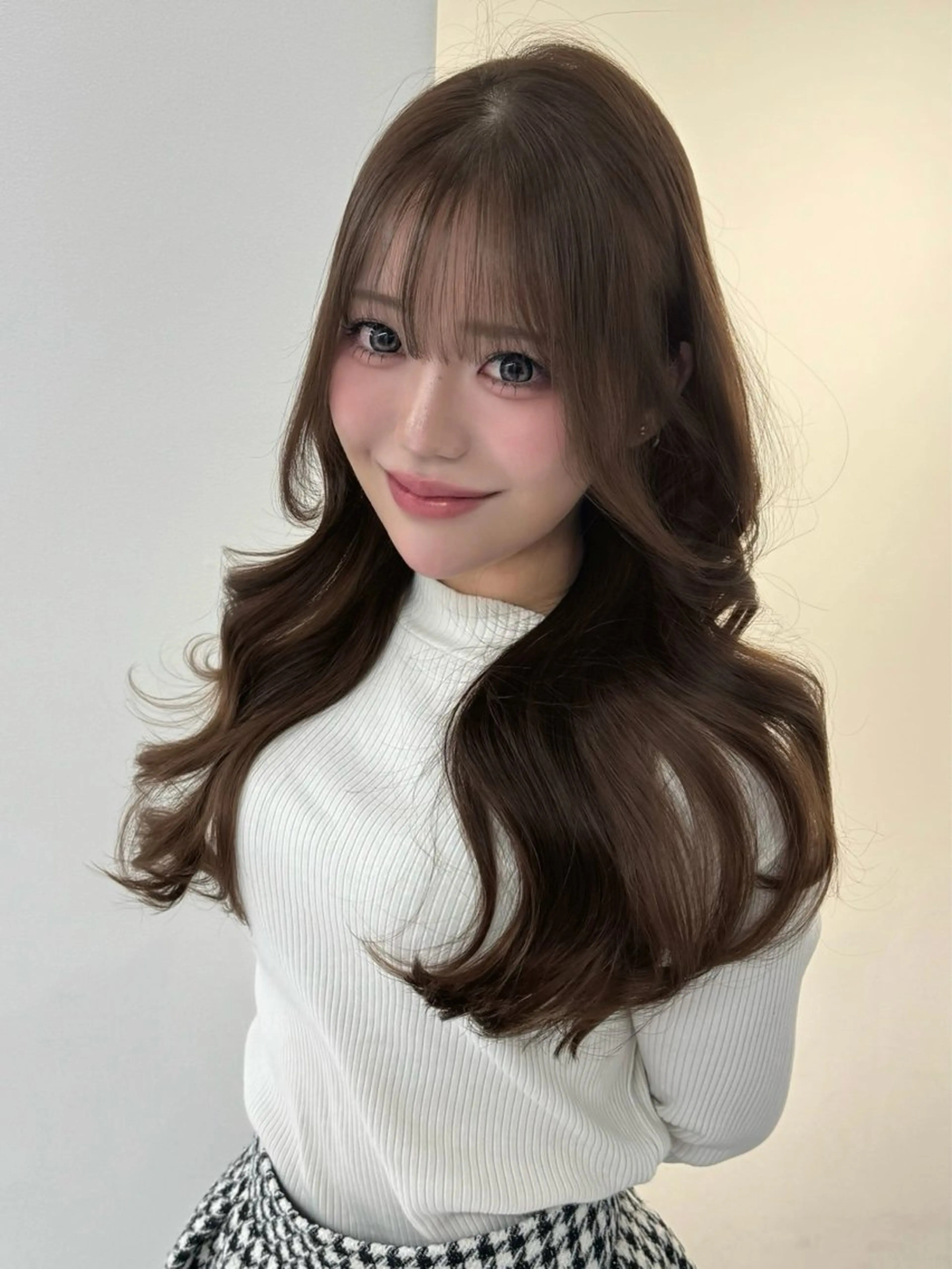 ロング カラー カット ヘアカラー 縮毛矯正 トリートメント 髪質改善/縮毛矯正/ ブリーチなしカラーのヘアスタイル