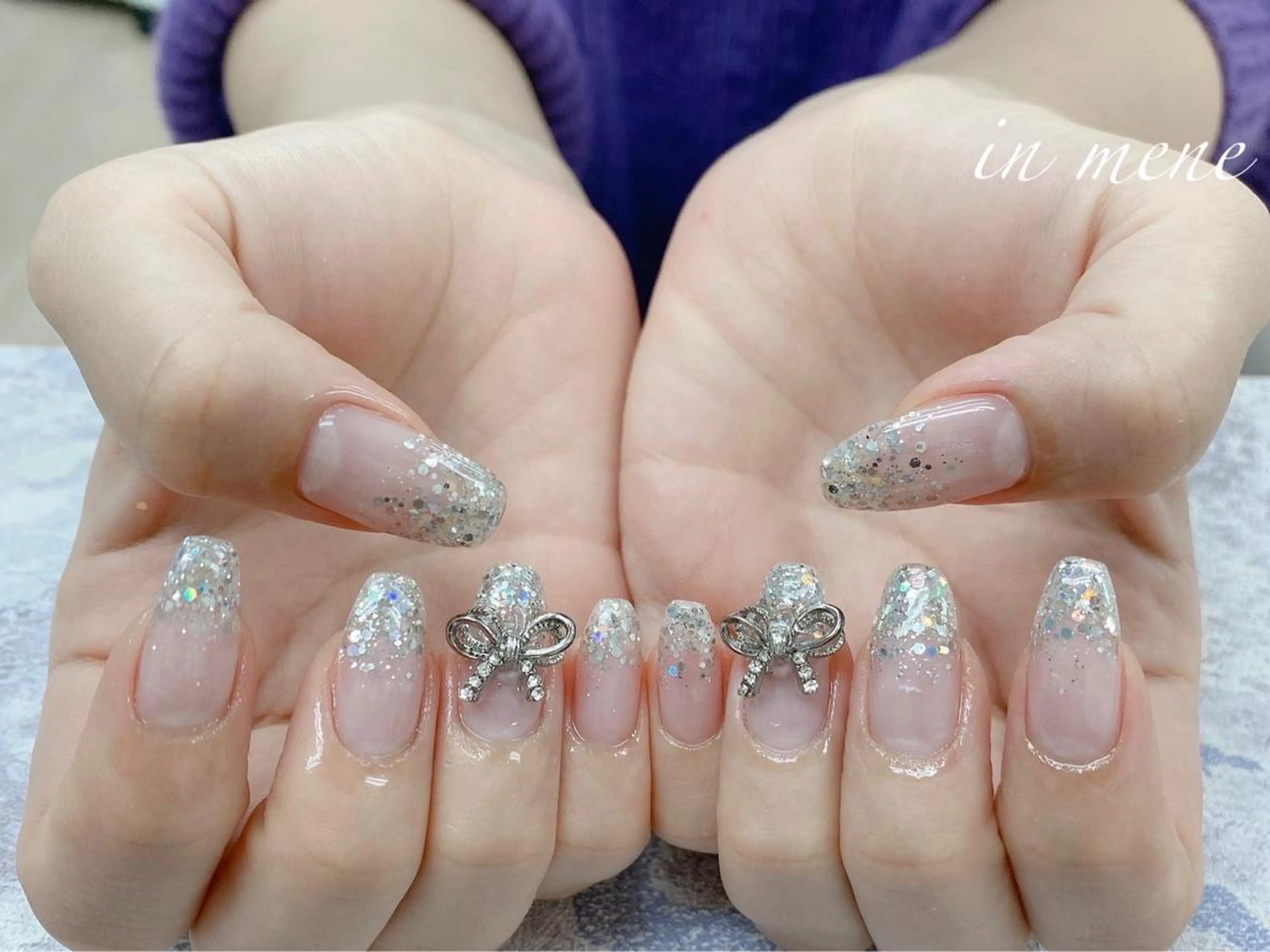 ネイル リボン ハンドネイル IN MENEのネイルデザイン