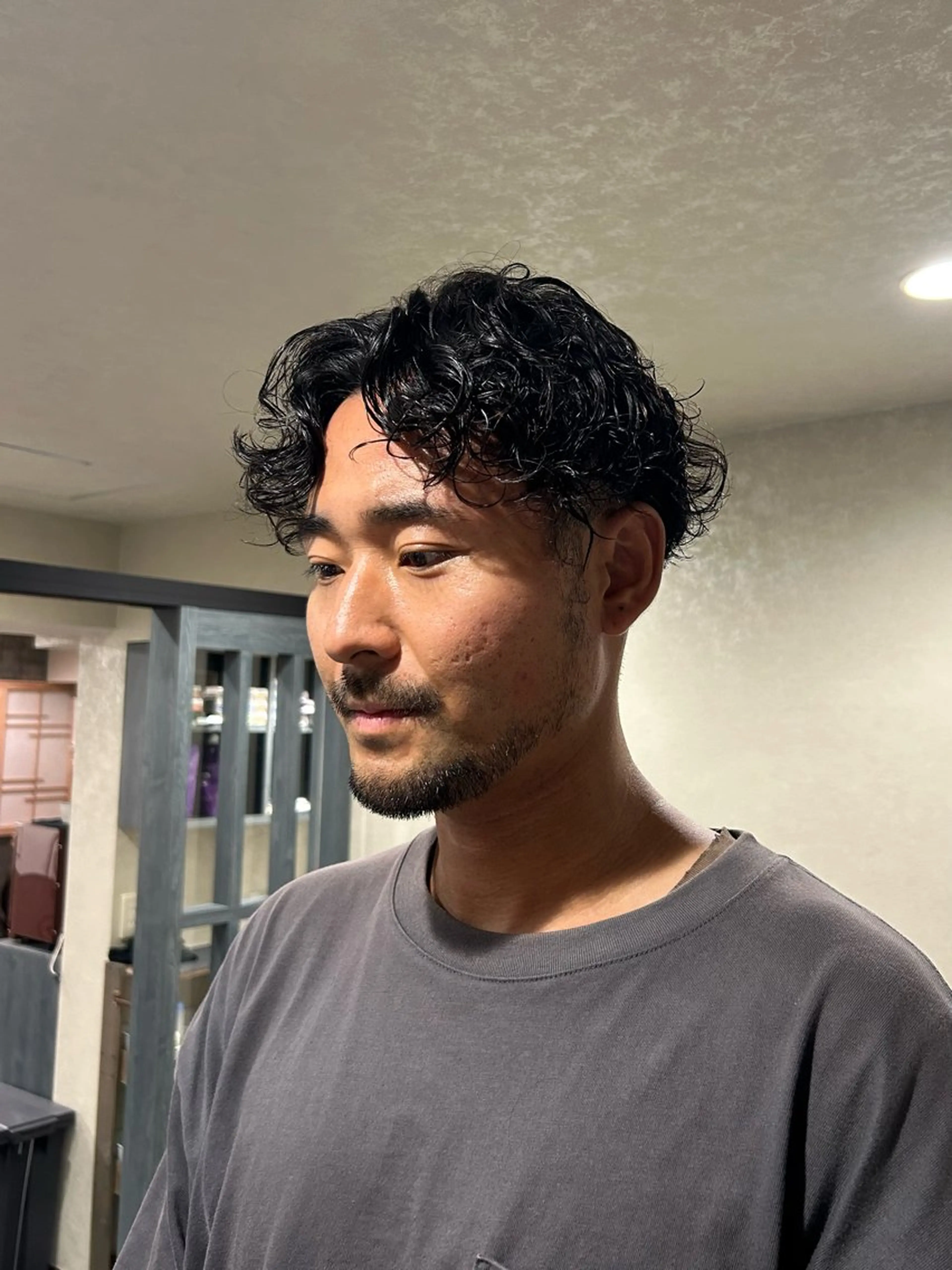 ミディアム パーマ メンズ カット パーマ メンズカット/ 雄大のヘアスタイル