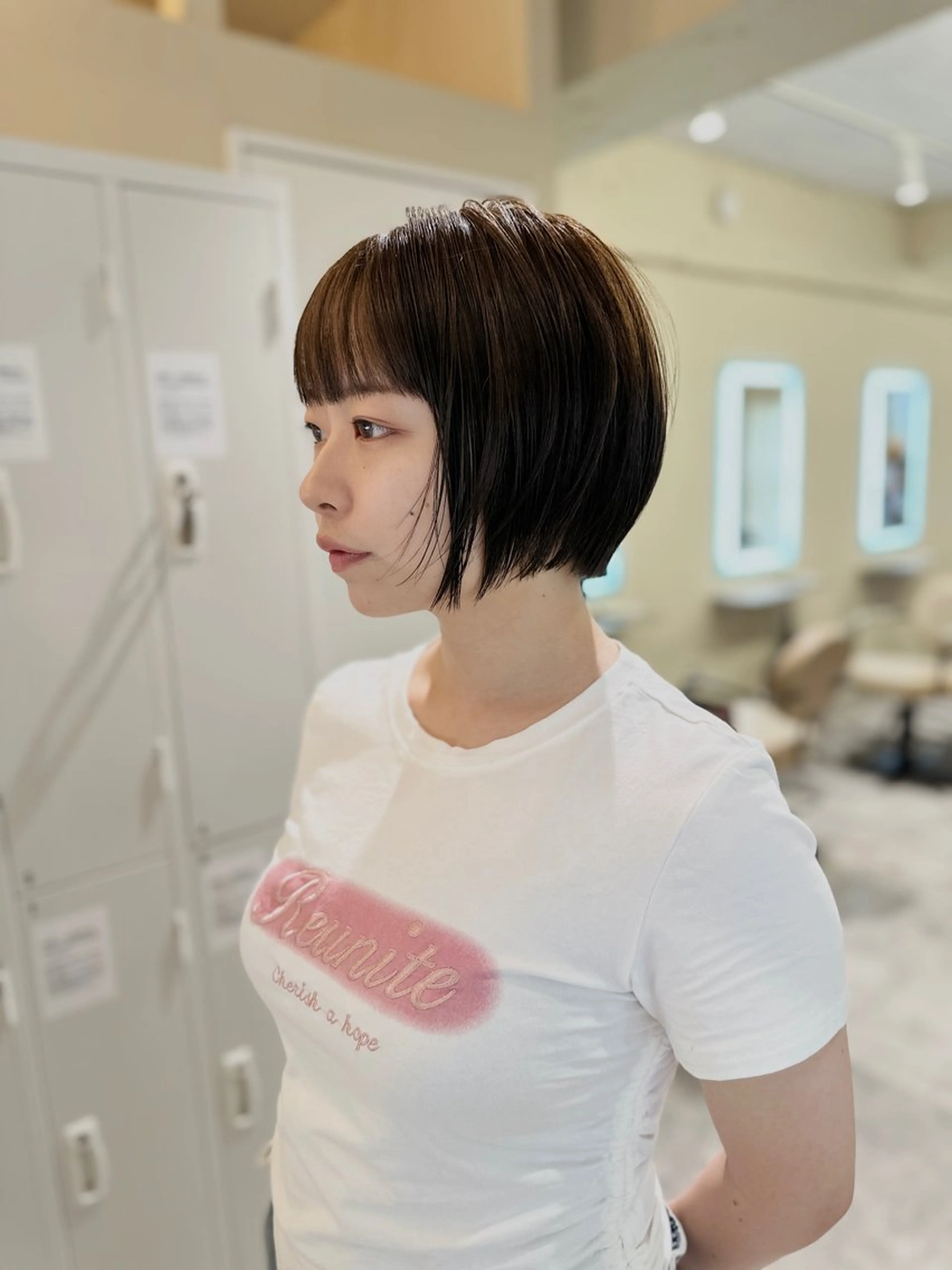 ショート カラー ショートボブ アディクシーカラー バレイヤージュ ブリーチ デザインカラー カット ヘアカラー トリートメント opus 店長大和 レイヤー/赤み消しのヘアスタイル