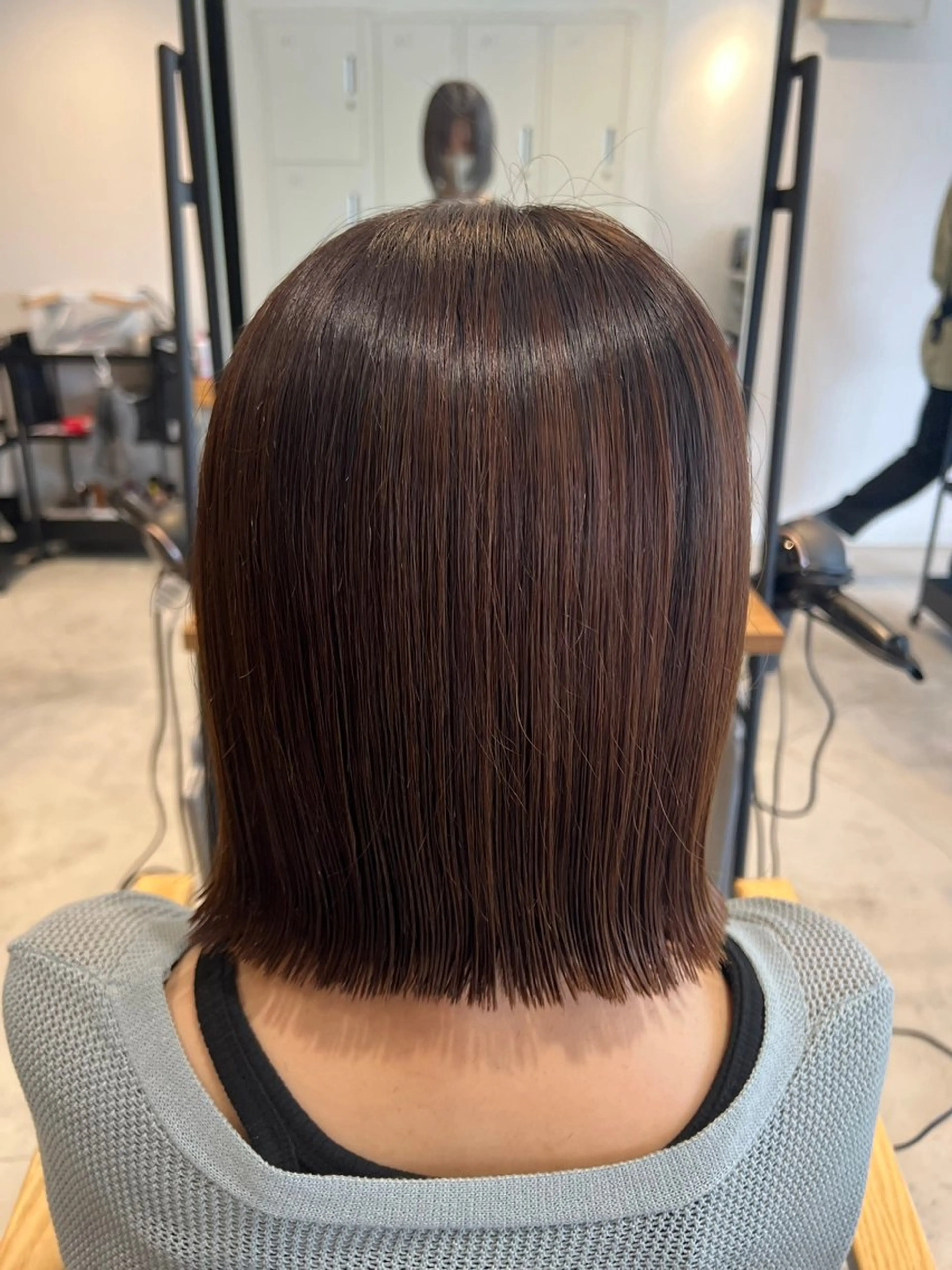 ショート カラー 切りっぱなしボブ ボブ カット トリートメント 🪽ラベンダーカラー 暗髪透明感🪽レイナのヘアスタイル