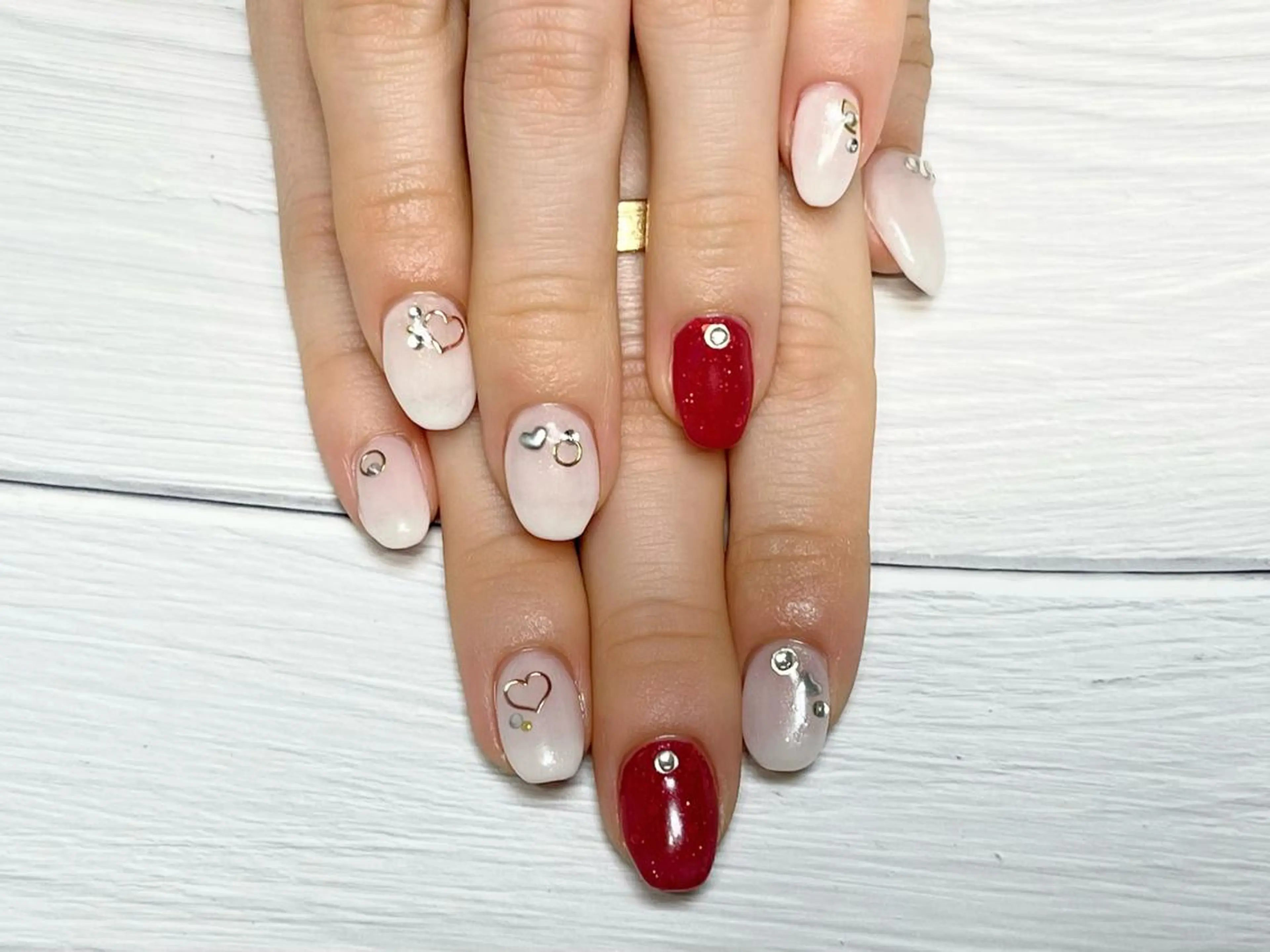 ネイル ハート バレンタイン ハンドネイル shonan_ kairiのネイルデザイン