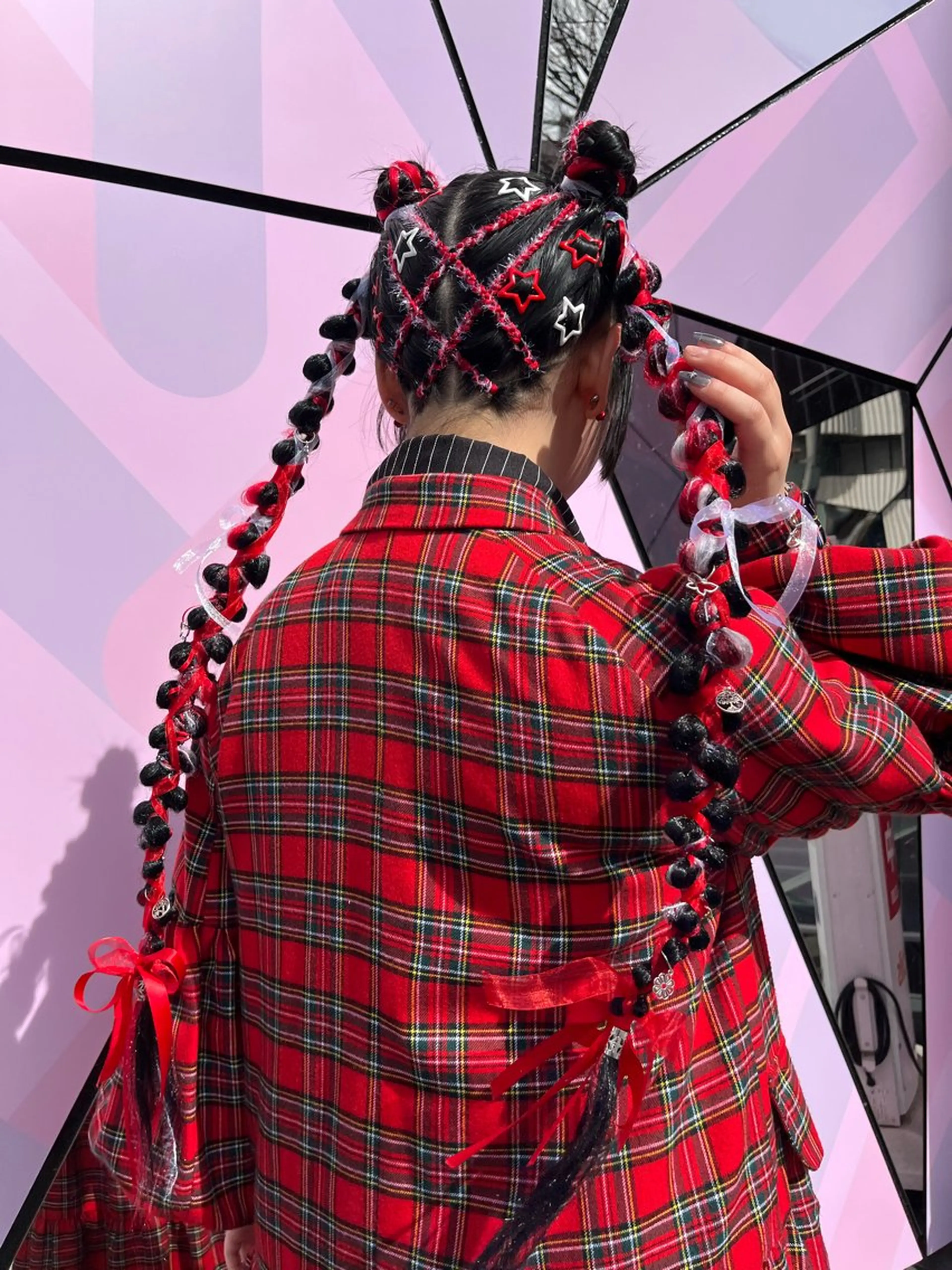 エクステ編み込み＋ヘアパーツ【B】の写真