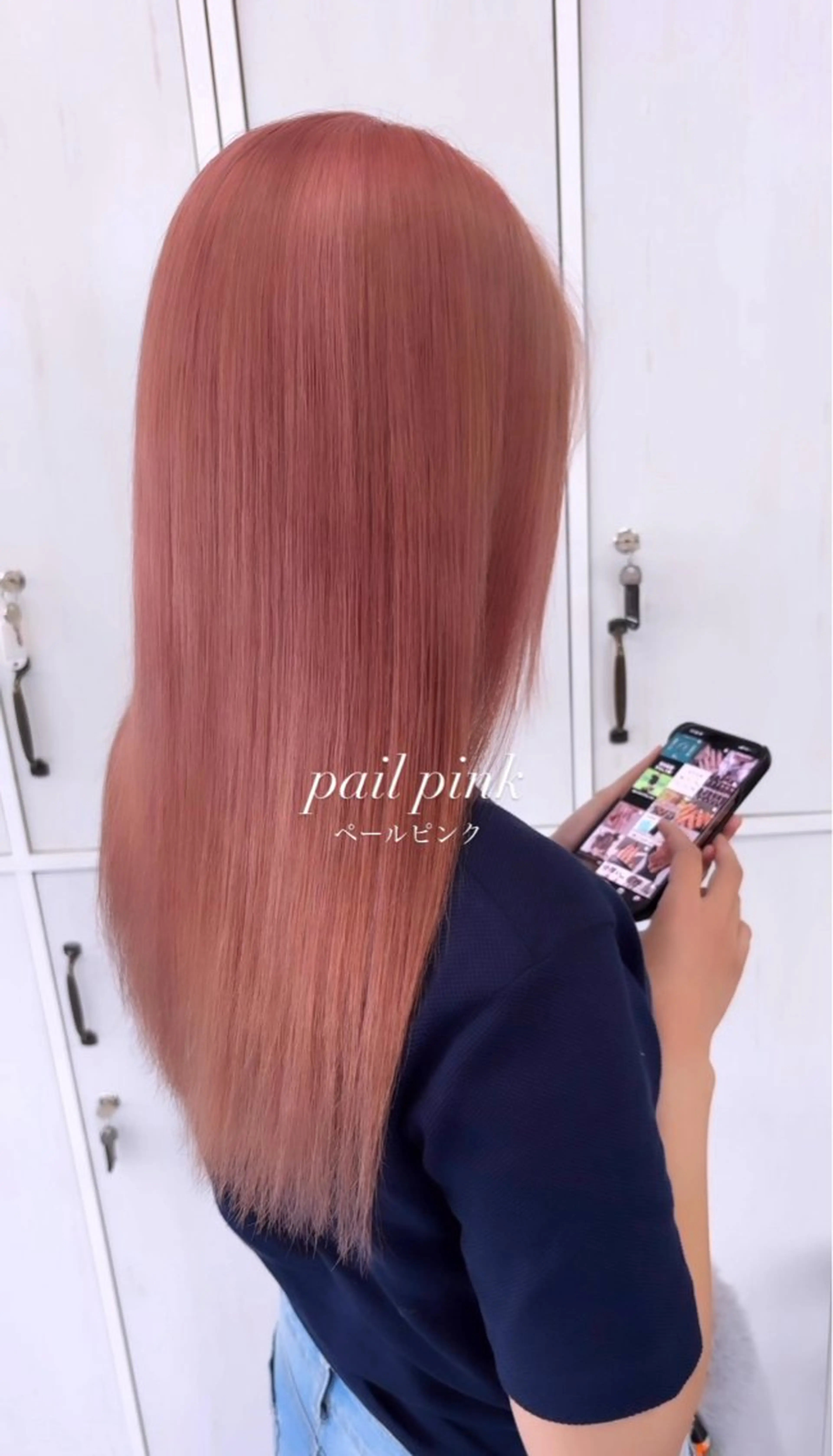 セミロング カラー ブリーチ ピンクカラー TORA【Li's /東大阪布施美容室】のヘアスタイル