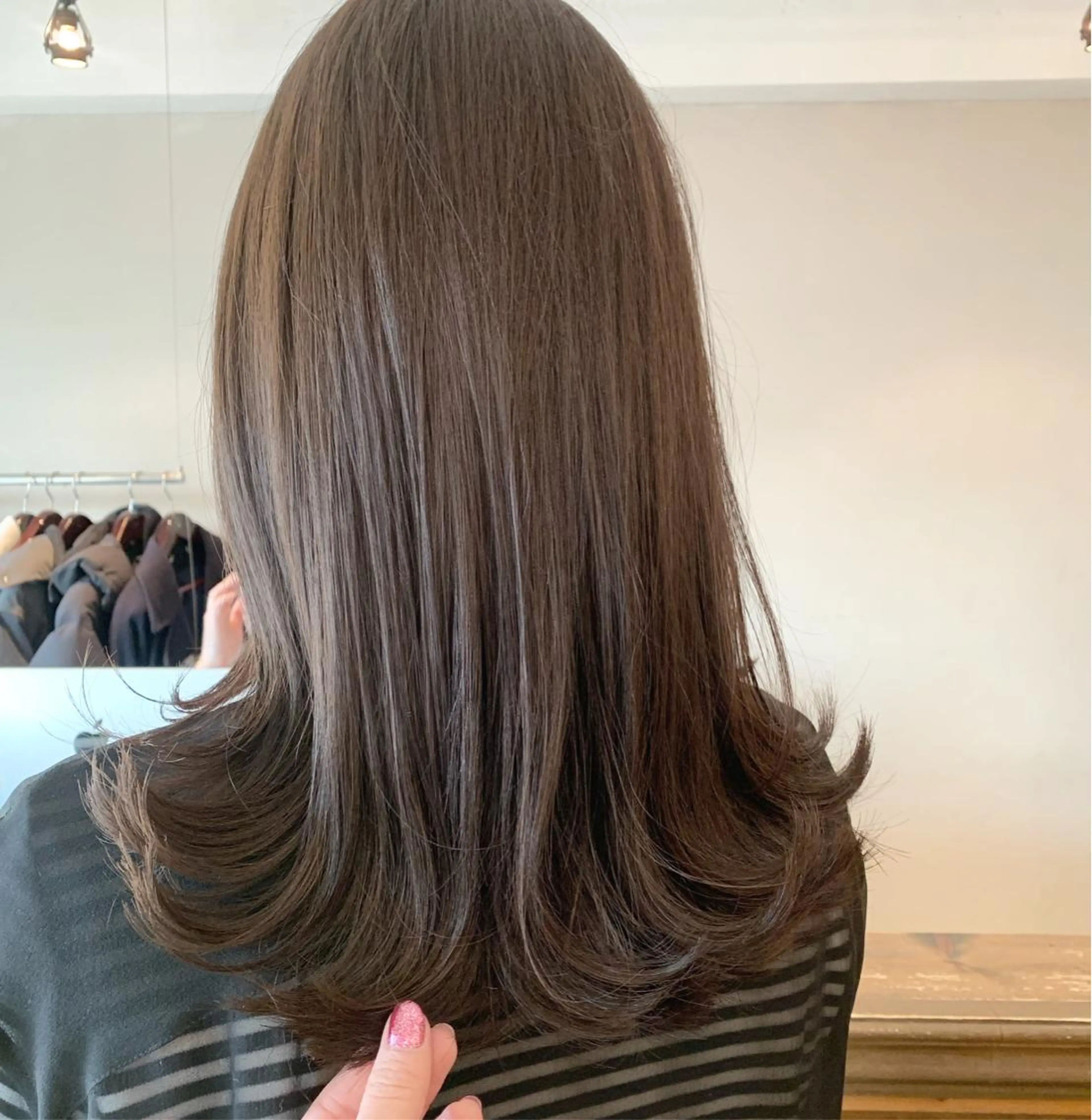 ロング カラー ヘアカラー トリートメント 透明感/オリーブ/ グレージュ/YUKAのヘアスタイル