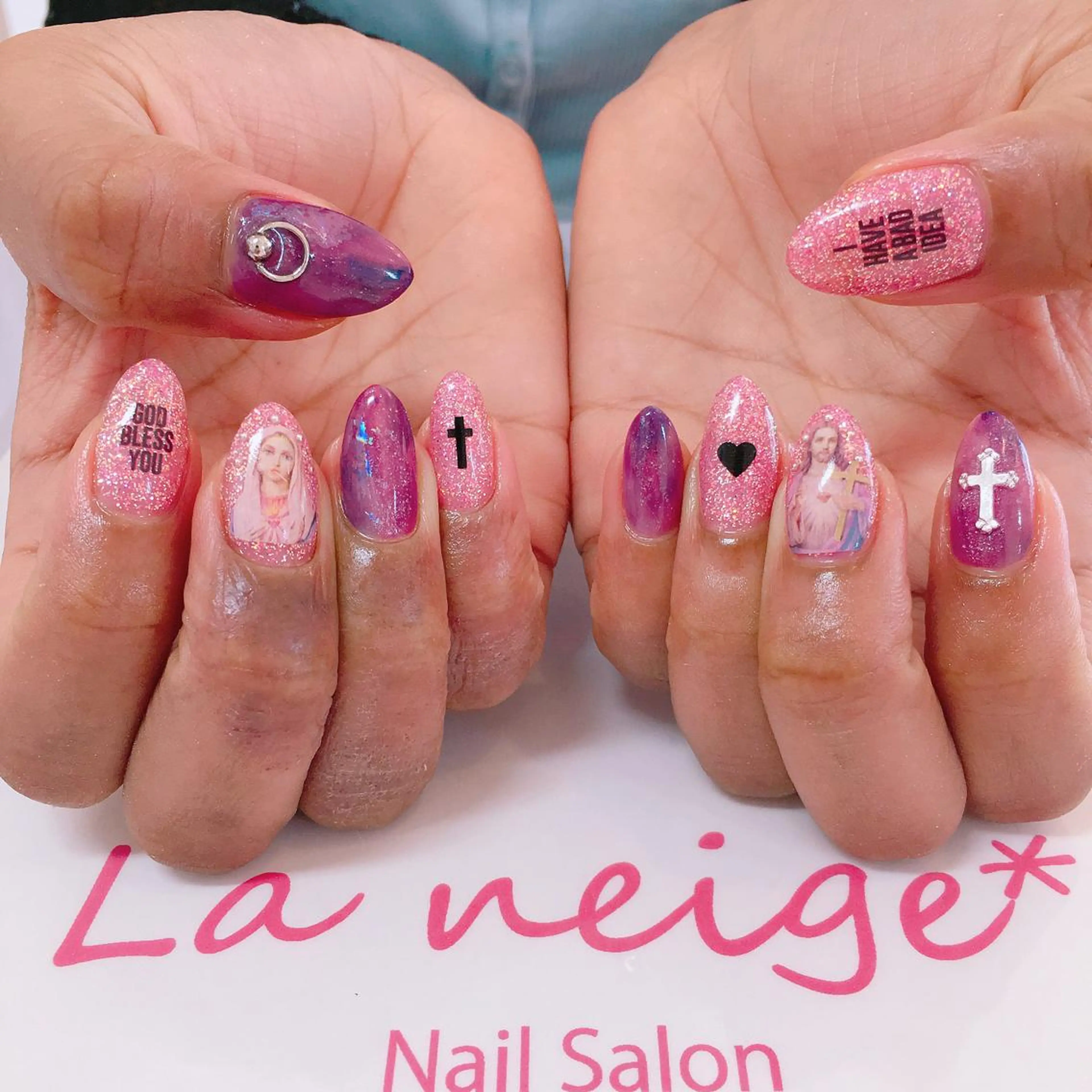 ネイル シルバー La neige* yuki 🐩🌙のネイルデザイン