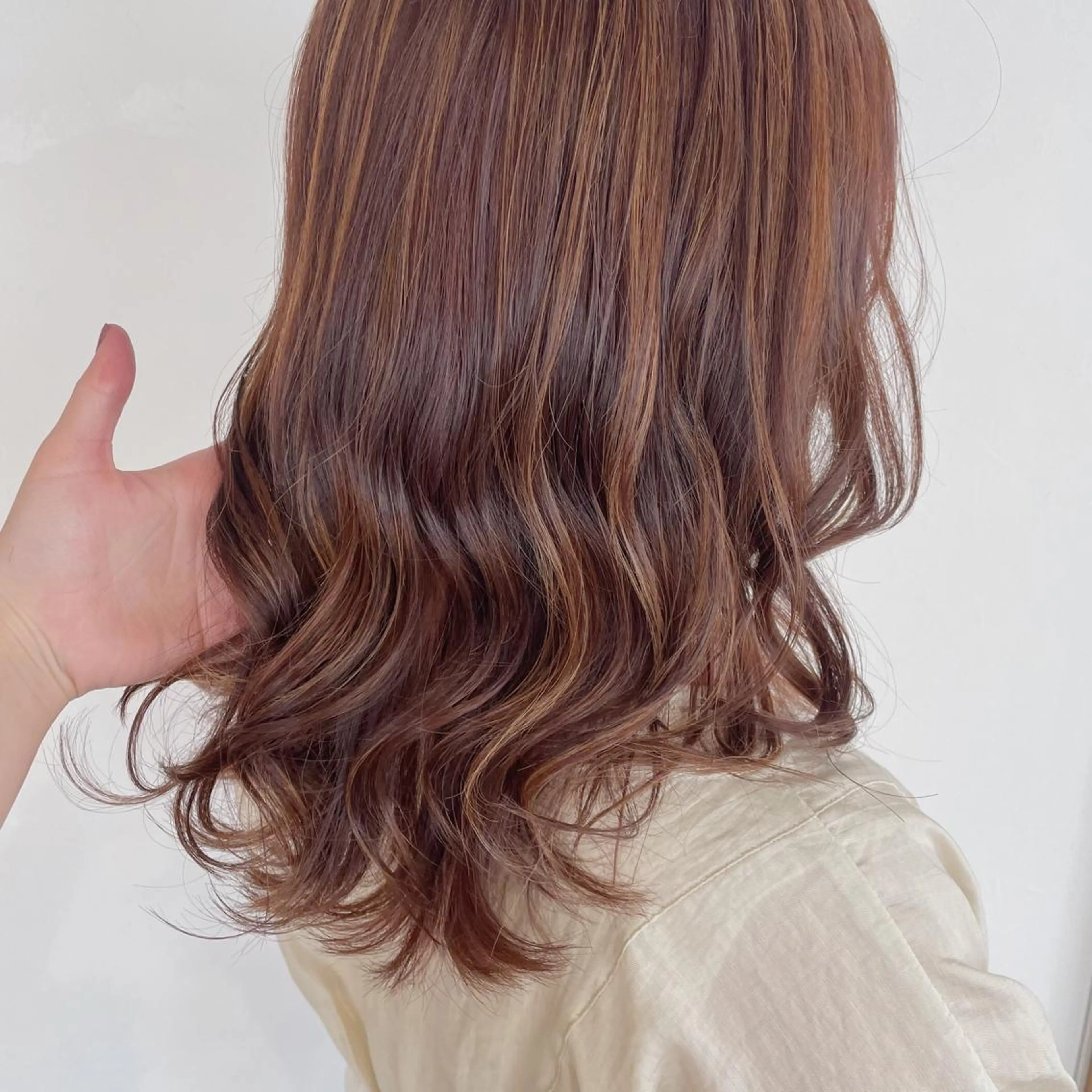 セミロング カラー ヘアアレンジ なつき/艶ピンク/ girly hairのヘアスタイル