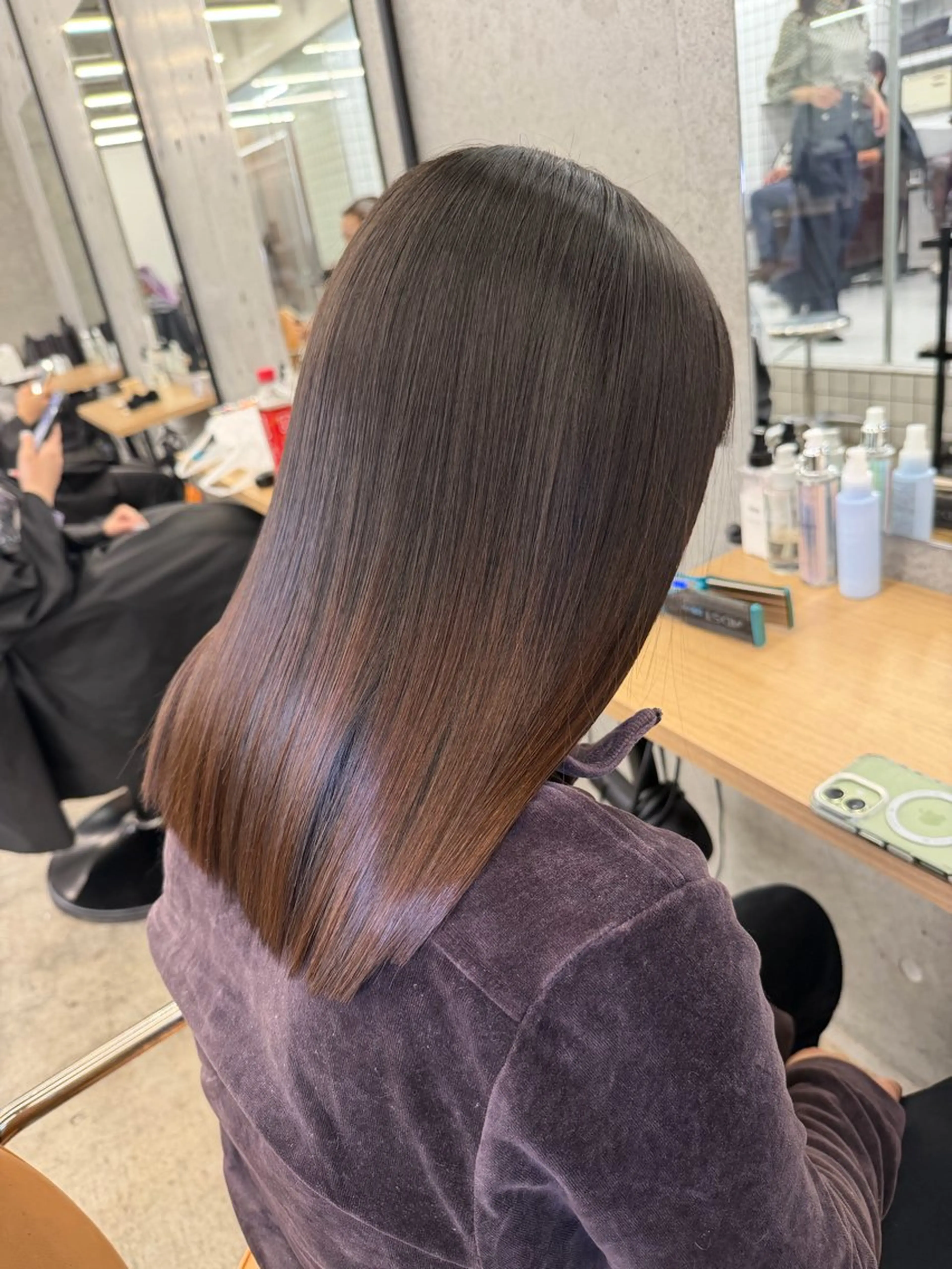 ミディアム 髪質改善 レイヤーカット 縮毛矯正 縮毛矯正 トリートメント 縮毛矯正×髪質改善× 艶髪カラー　吉原和磨のヘアスタイル