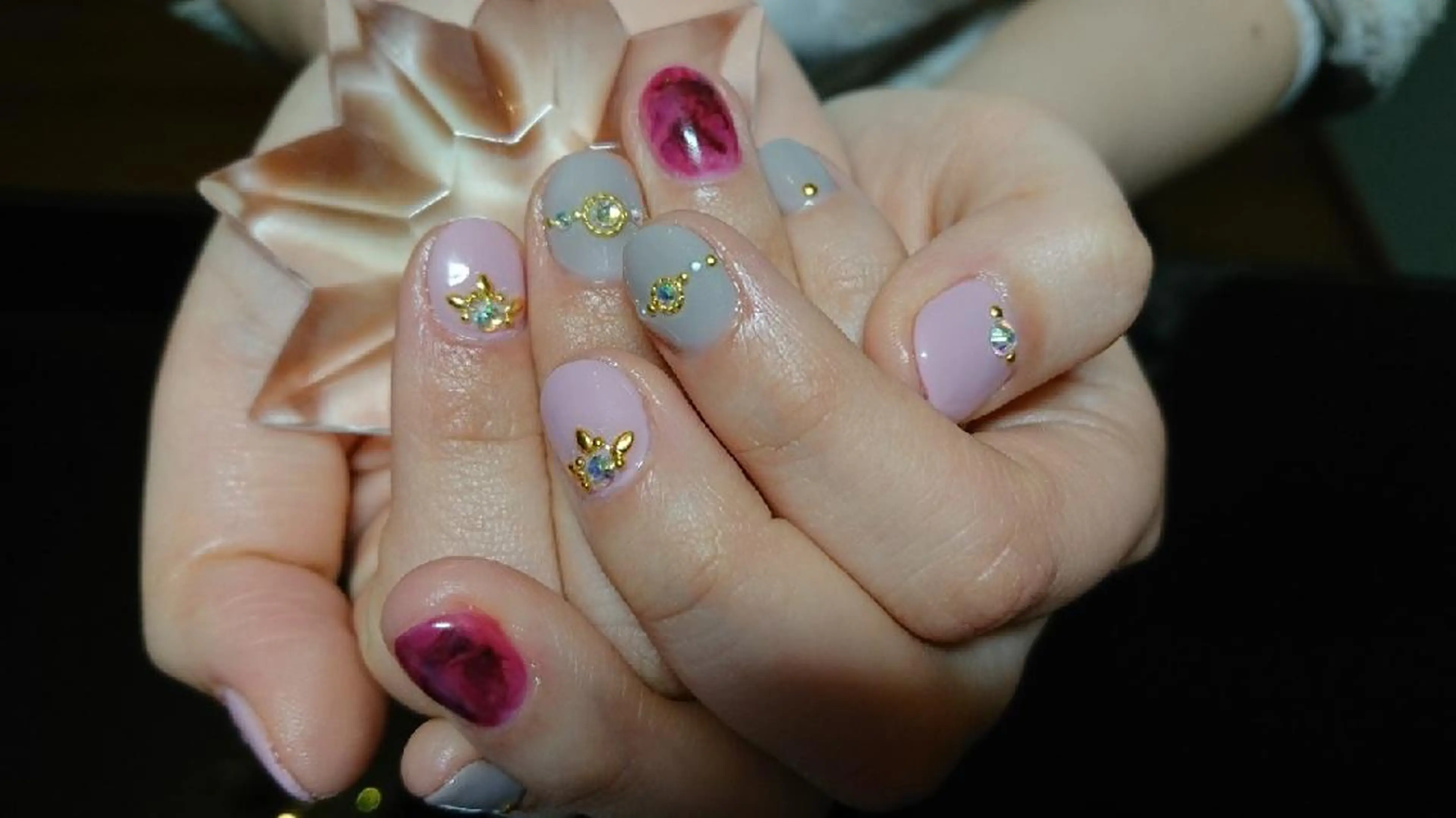 ネイル 大理石ネイル(マーブル) 持ち込み ストーンネイル 平野 亜季のネイルデザイン