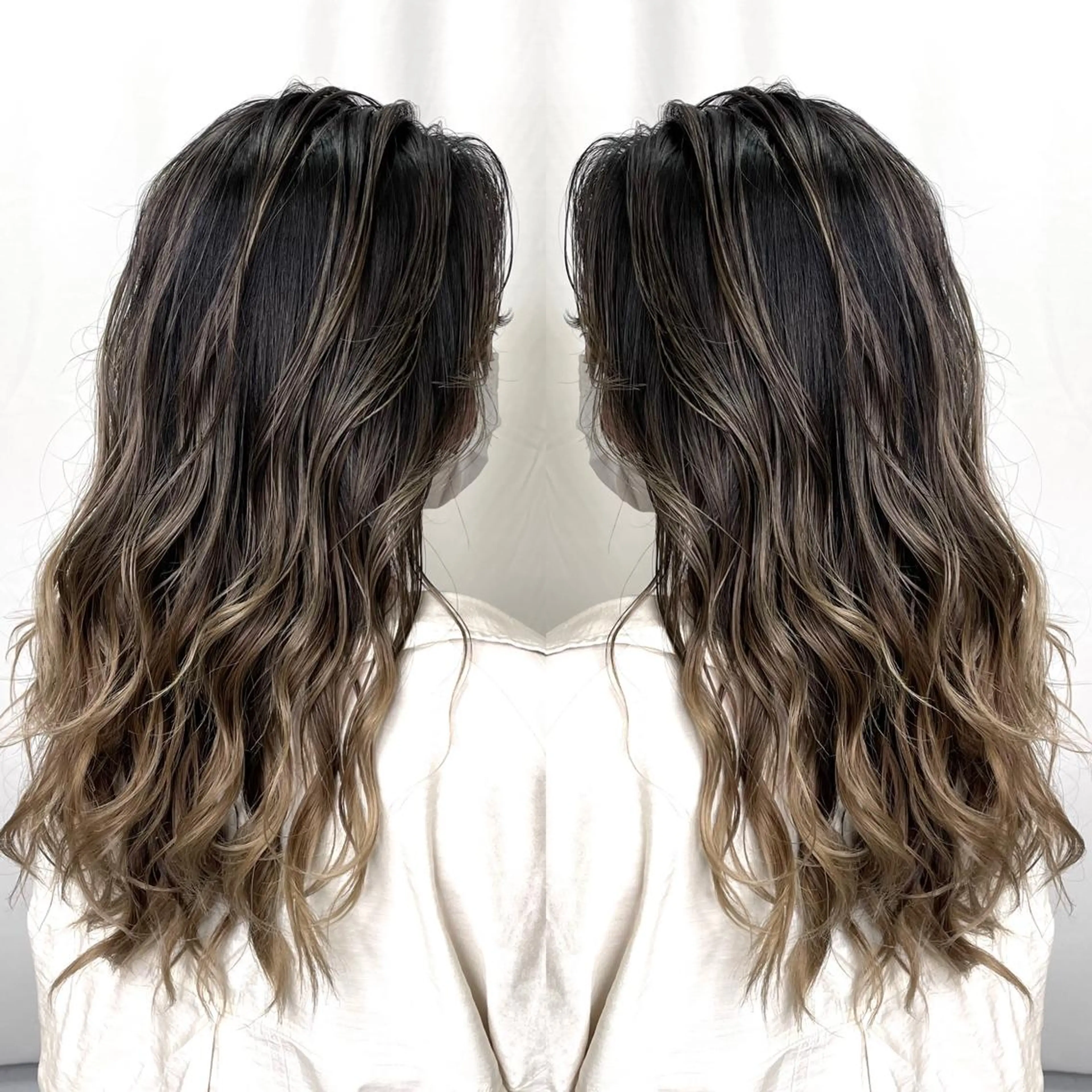 セミロング カラー 縮毛/レイヤー 韓国/橋口のヘアスタイル