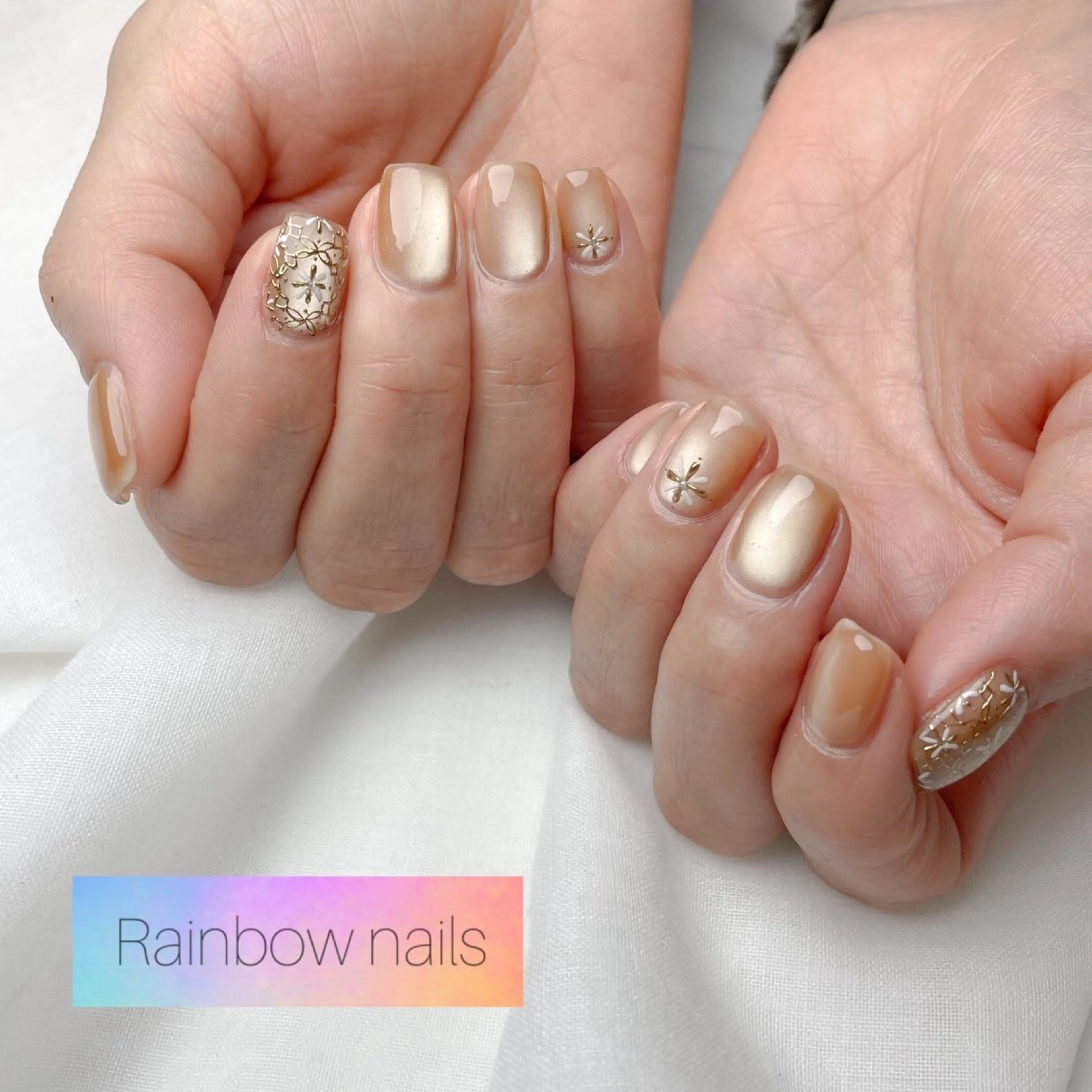 ネイル Rainbow nailsくろちゃんのネイルデザイン