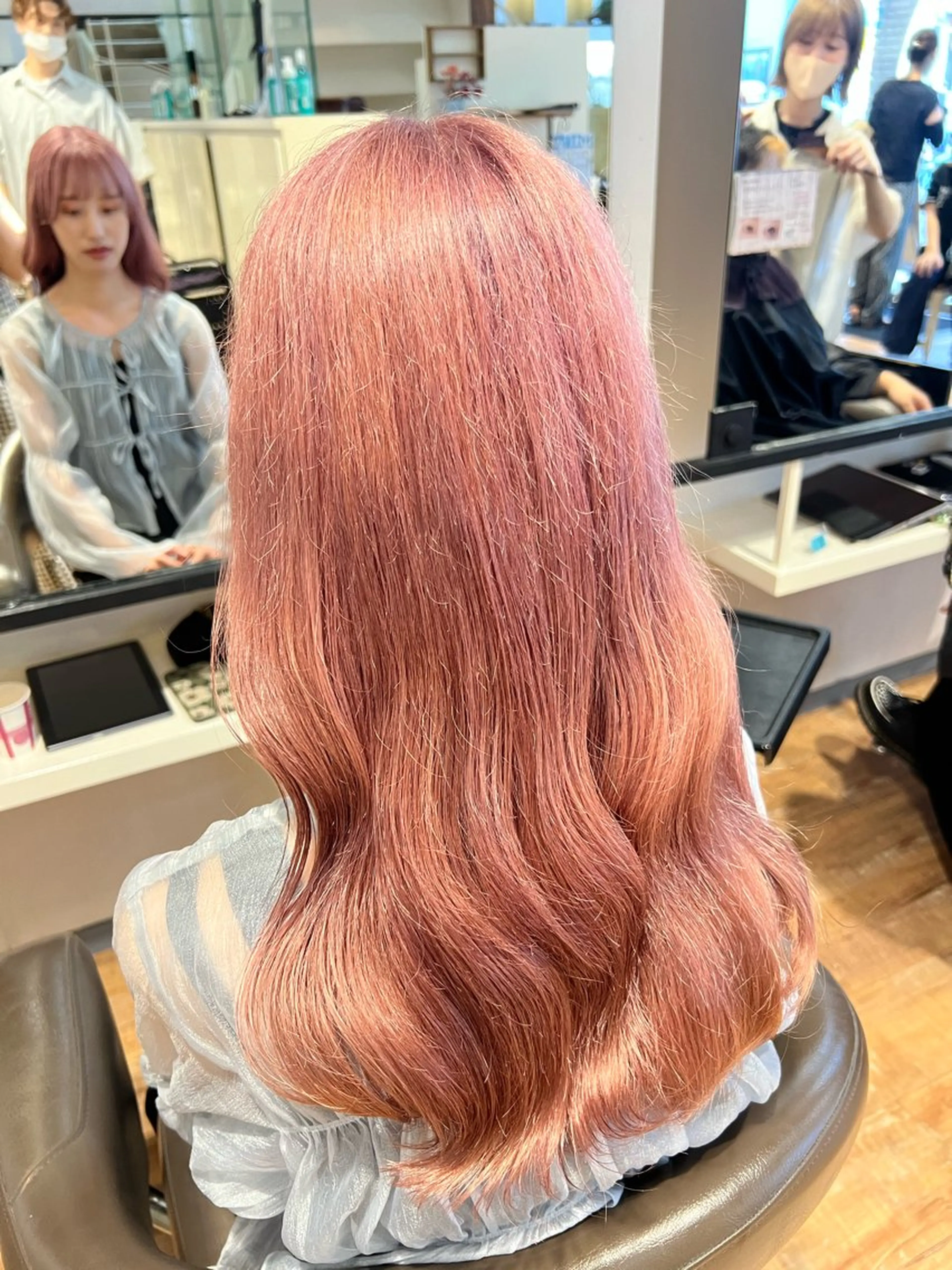 カラー ベージュカラー ブリーチ ピンクカラー ピンクベージュ ヘアカラー トリートメント インナーカラー♡ Nanakoのヘアスタイル
