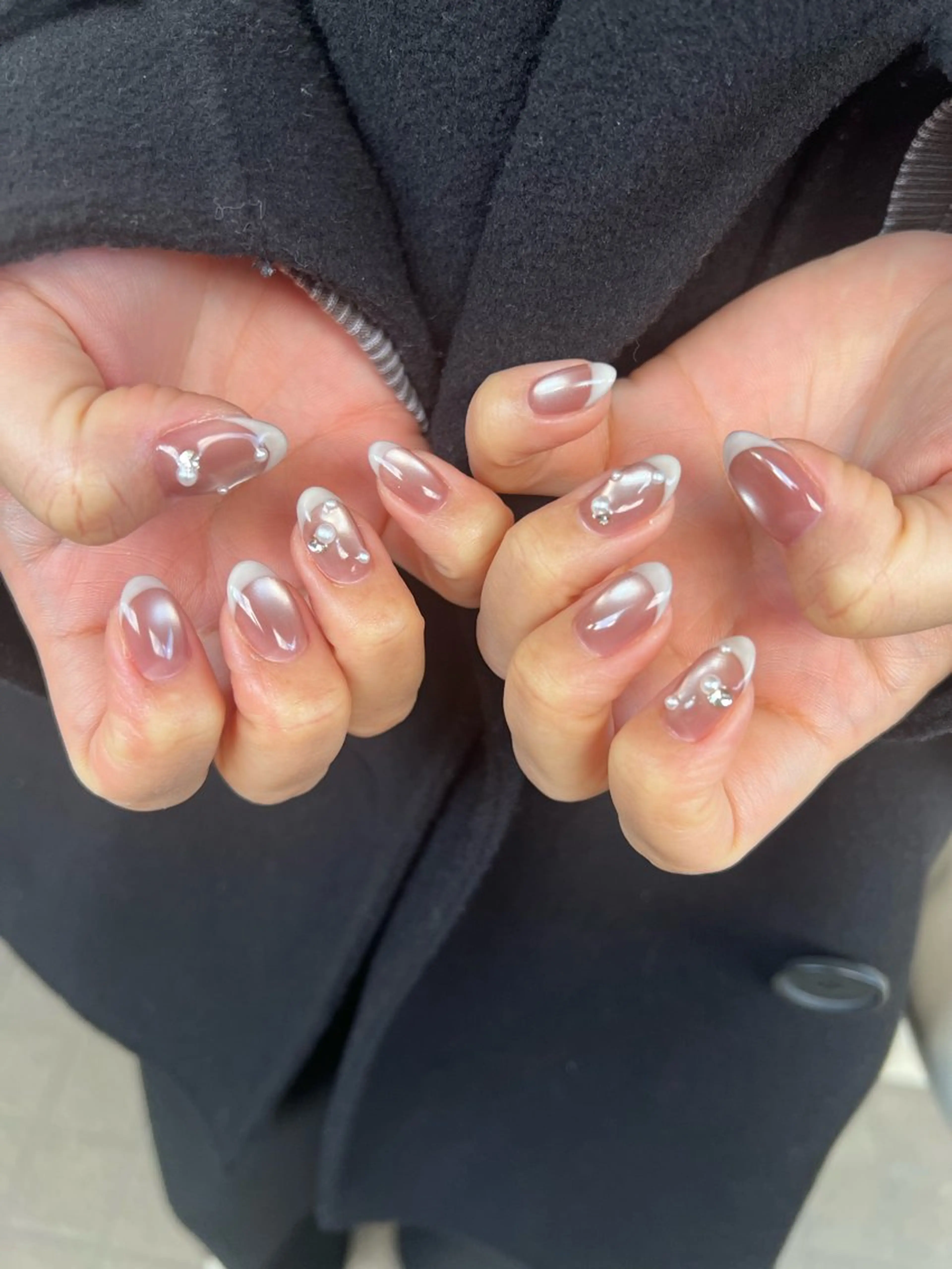 ネイル フレンチネイル マグネットネイル ハンドネイル 川端 京香のネイルデザイン