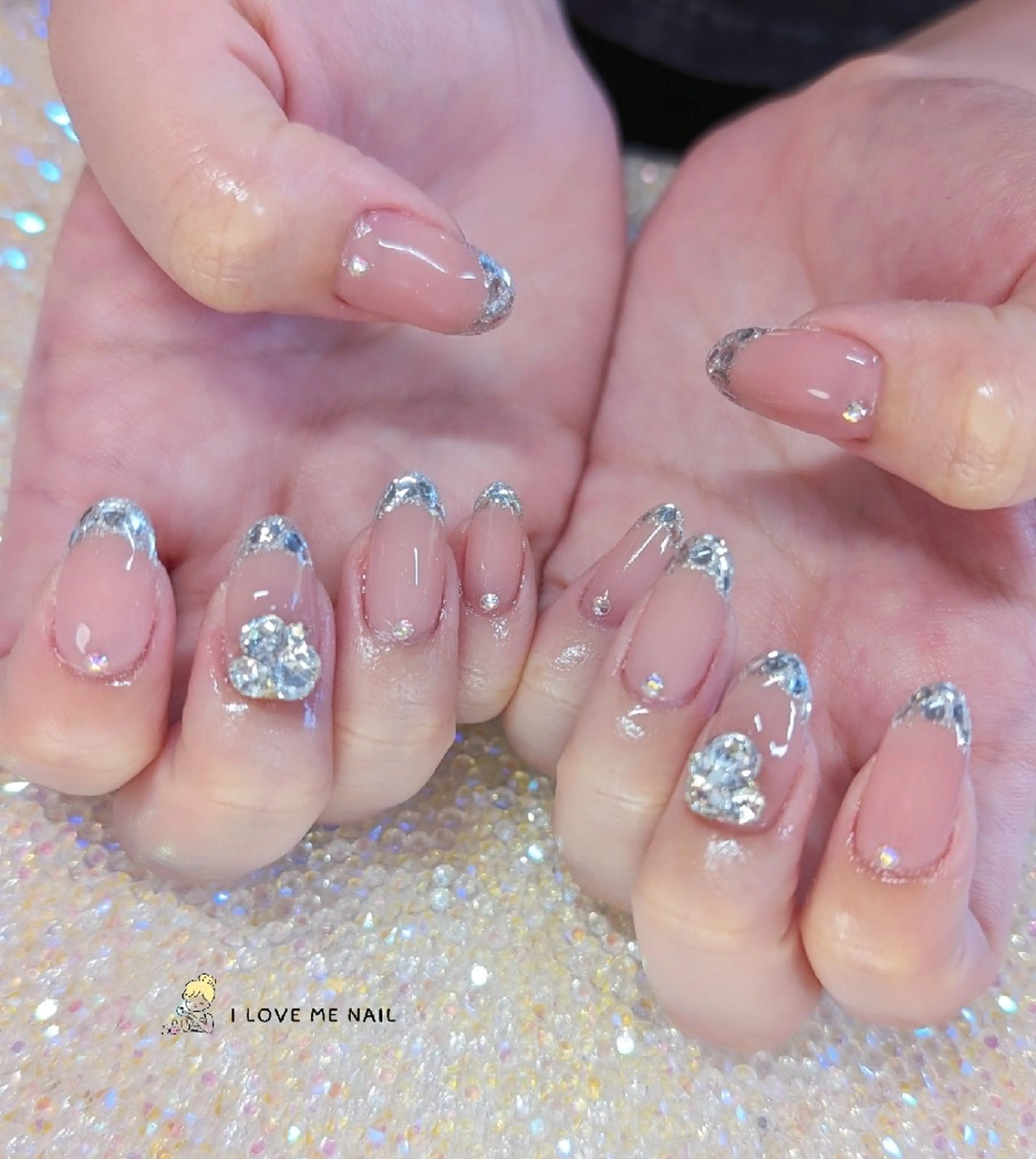 ネイル 長さ出し ハート 韓国ネイル マグネットネイル ニュアンスネイル ハンドネイル I LOVE ME NAIL.。.:*♡のネイルデザイン