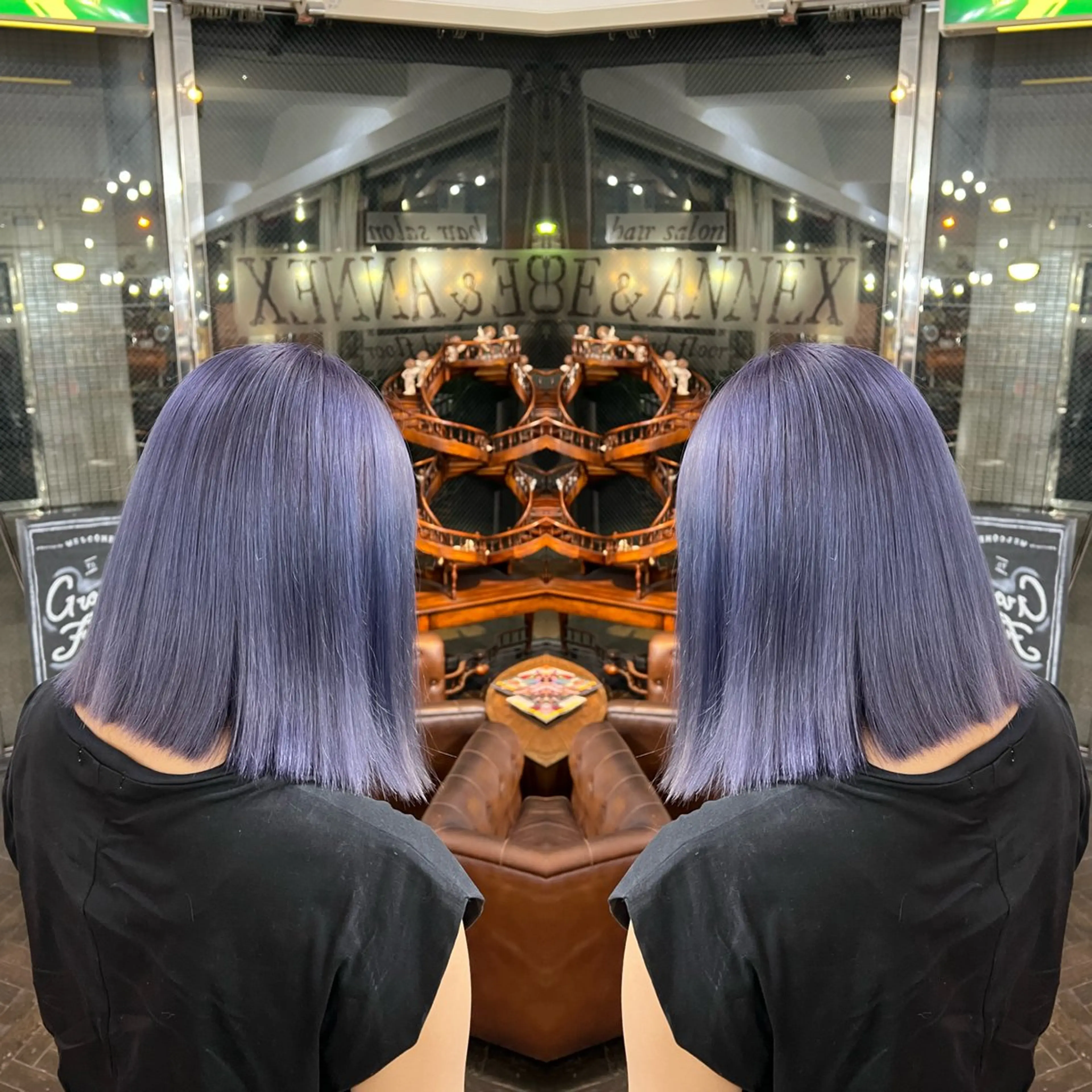 ミディアム カラー ハイライト/レイヤー /ハイトーン/AOIのヘアスタイル