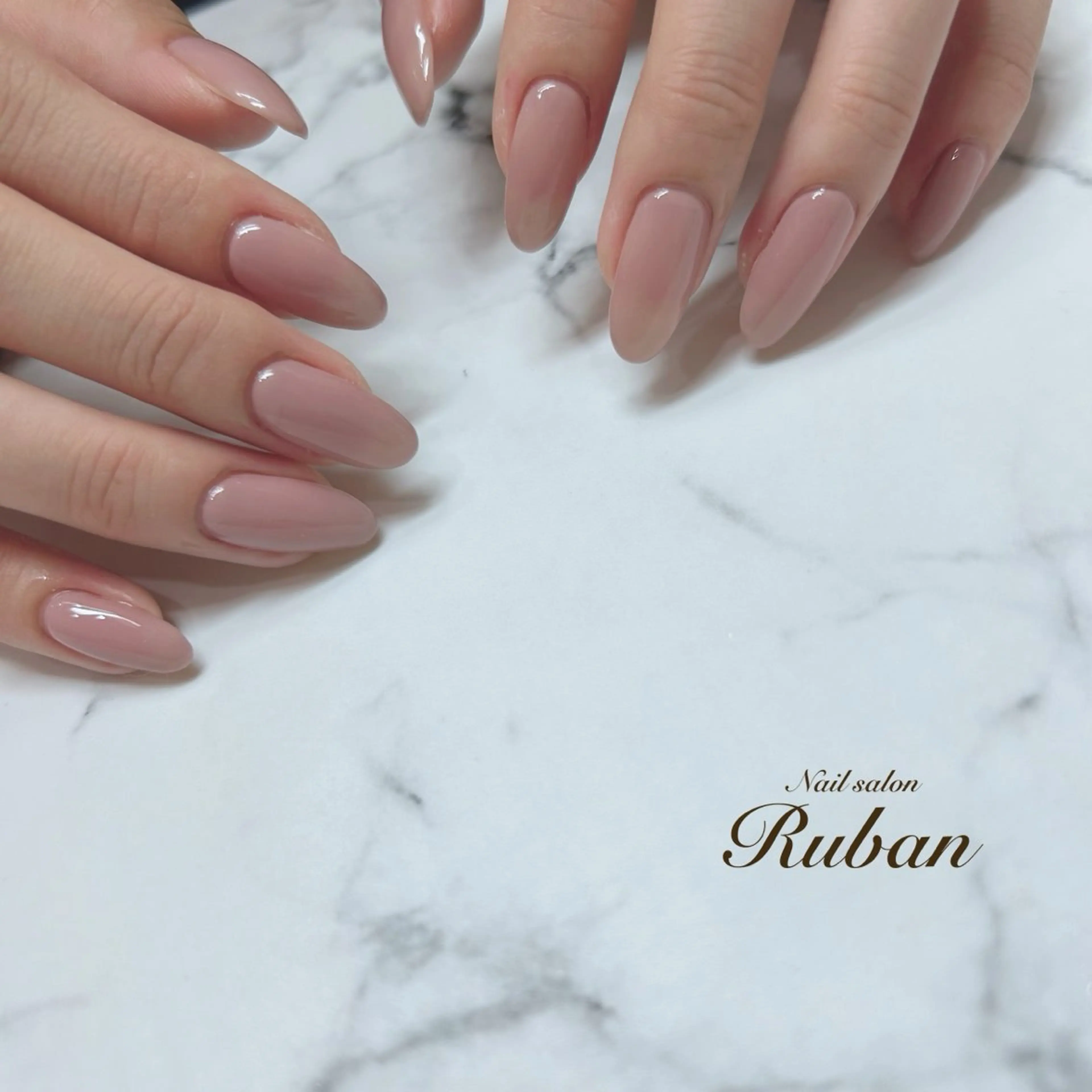 ネイル 長さ出し ロングネイル ワンカラーネイル Nail salon Rubanのネイルデザイン