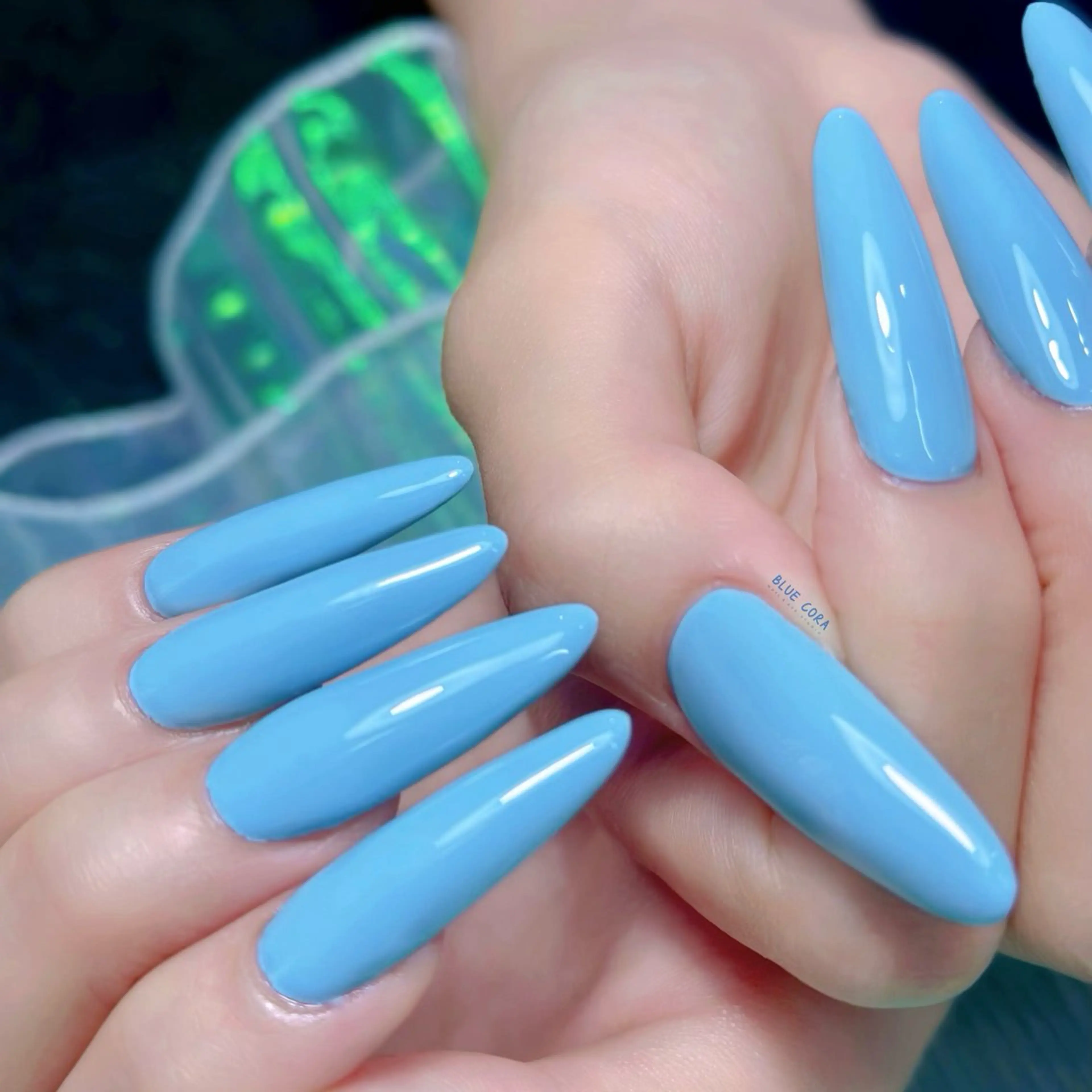 ネイル 長さ出し マットネイル ハンドネイル ハンドケア BLUE CORAのネイルデザイン