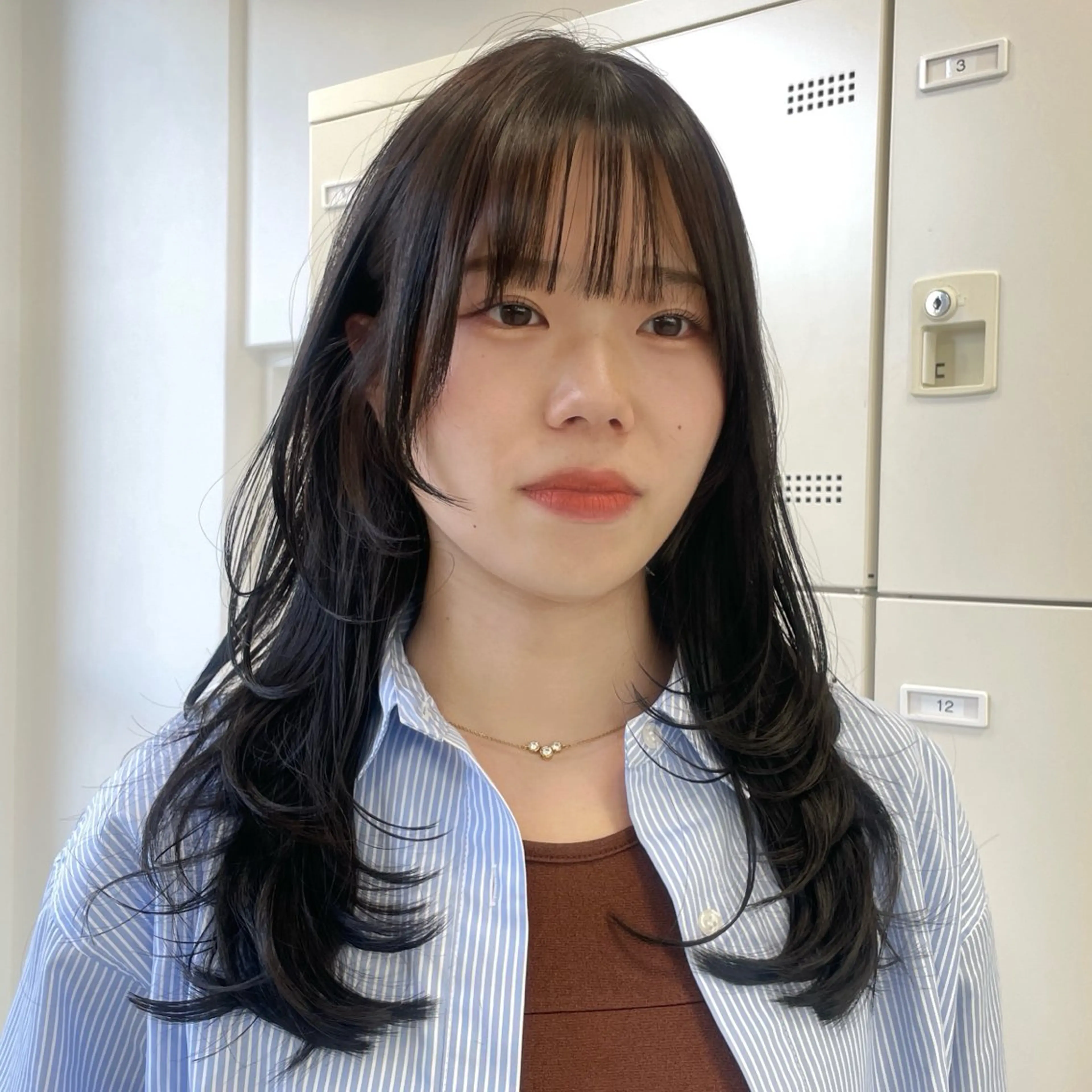 セミロング カット ヘアカラー MOE 福岡韓国ヘア✧︎のヘアスタイル