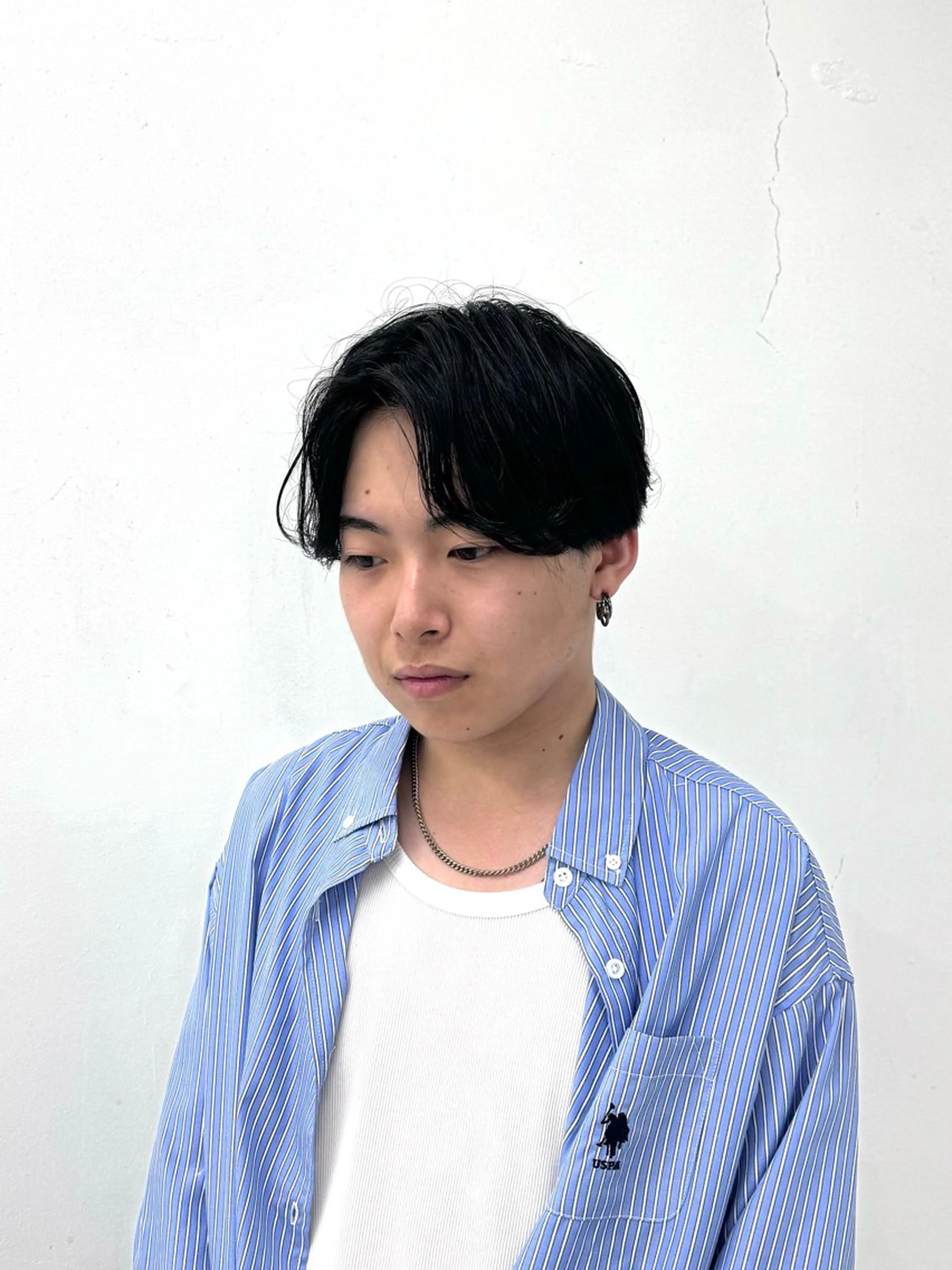 ショート パーマ メンズ センターパート メンズパーマ カット パーマ 柏メンズカットパーマ NO.1タイチのヘアスタイル