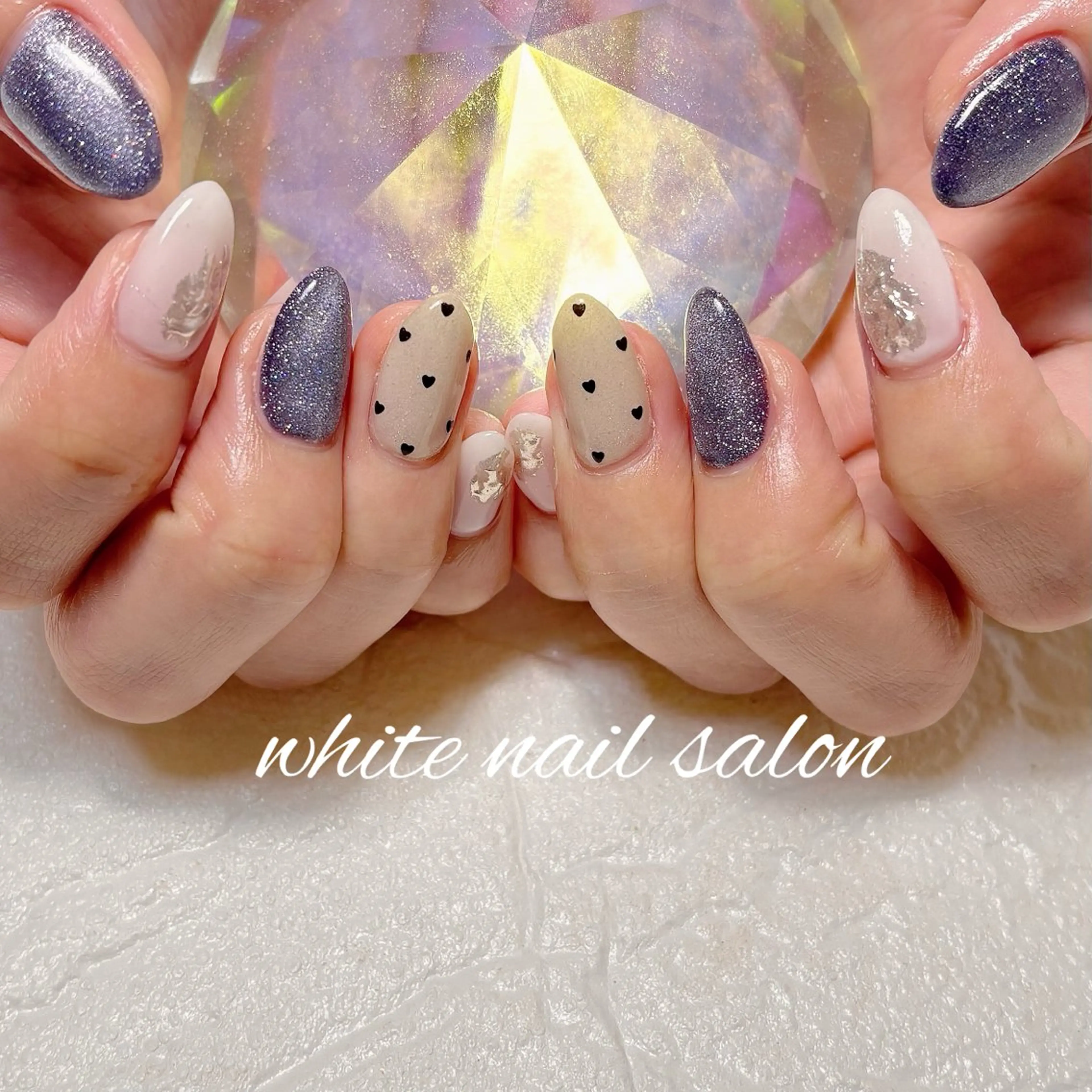 ネイル フットネイル ラメ(グリッター) ハンドネイル white nail salonのネイルデザイン