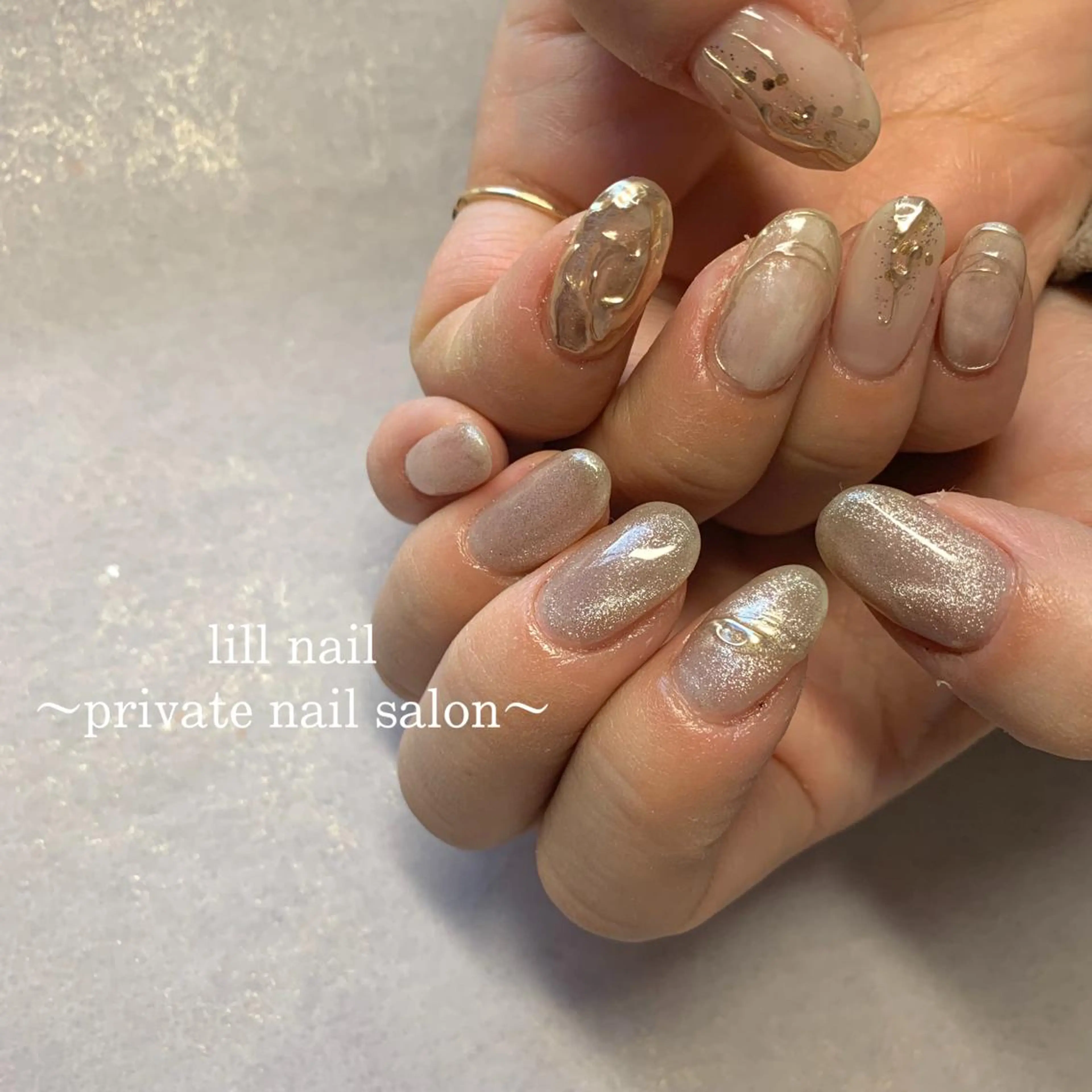 ミディアム pllia beautyのネイルデザイン