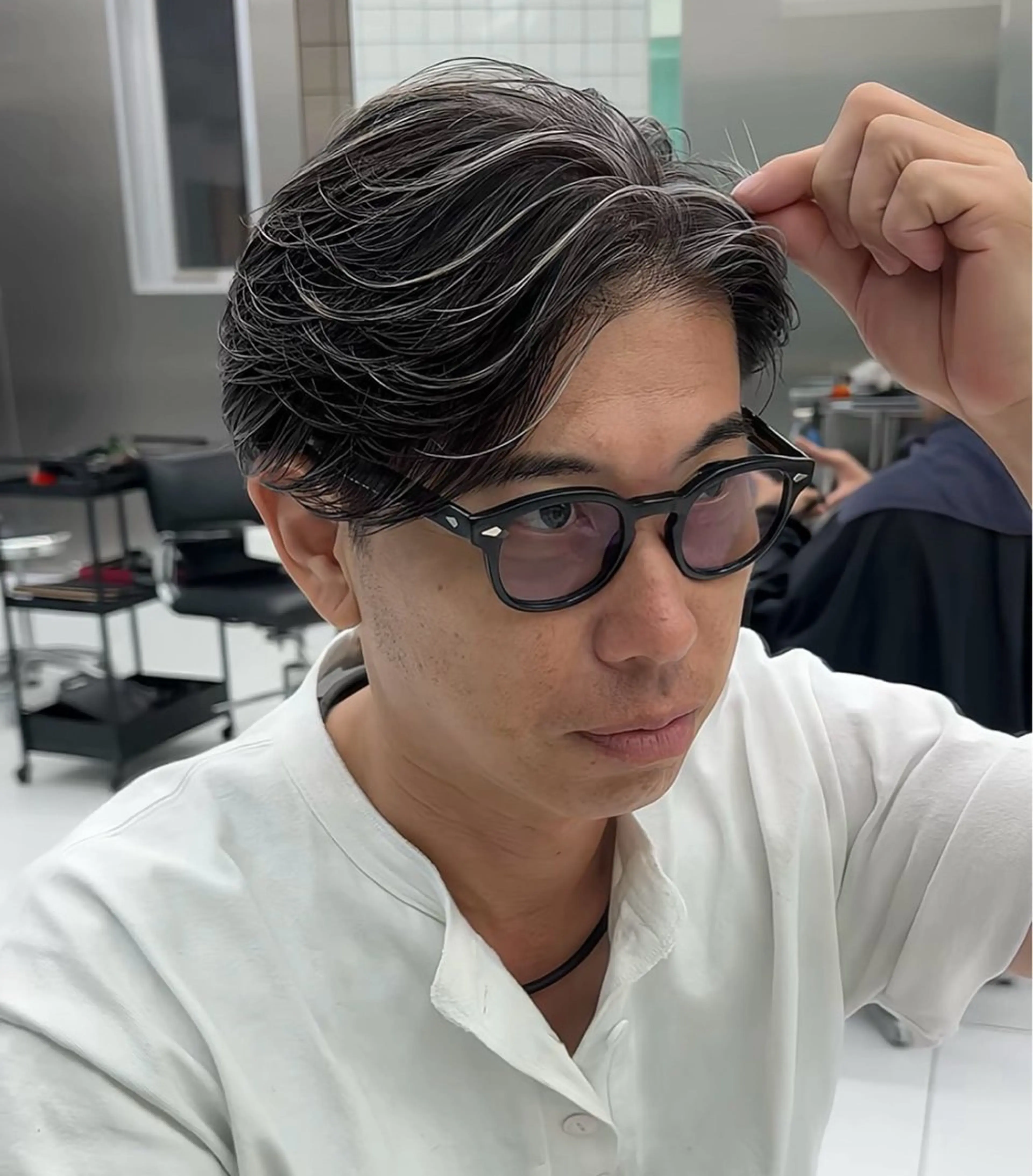 メンズ メンズハイライト メンズメッシュ 白髪ぼかし/メッシュ ハイライト/ゆうとのヘアスタイル