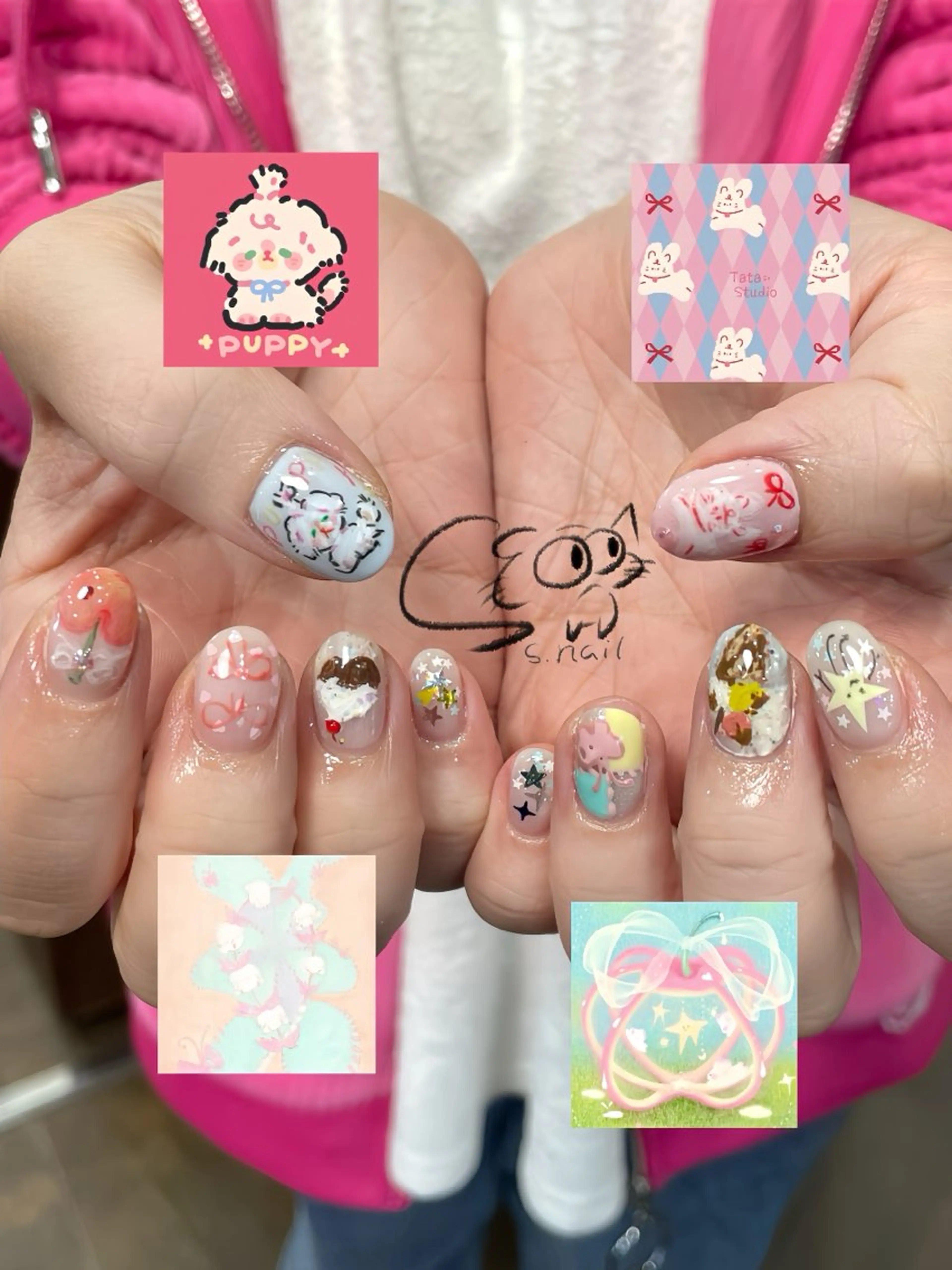 ネイル フレンチネイル ジェルネイル キラキラネイル ラメ(グリッター) マグネットネイル S.nail _のネイルデザイン