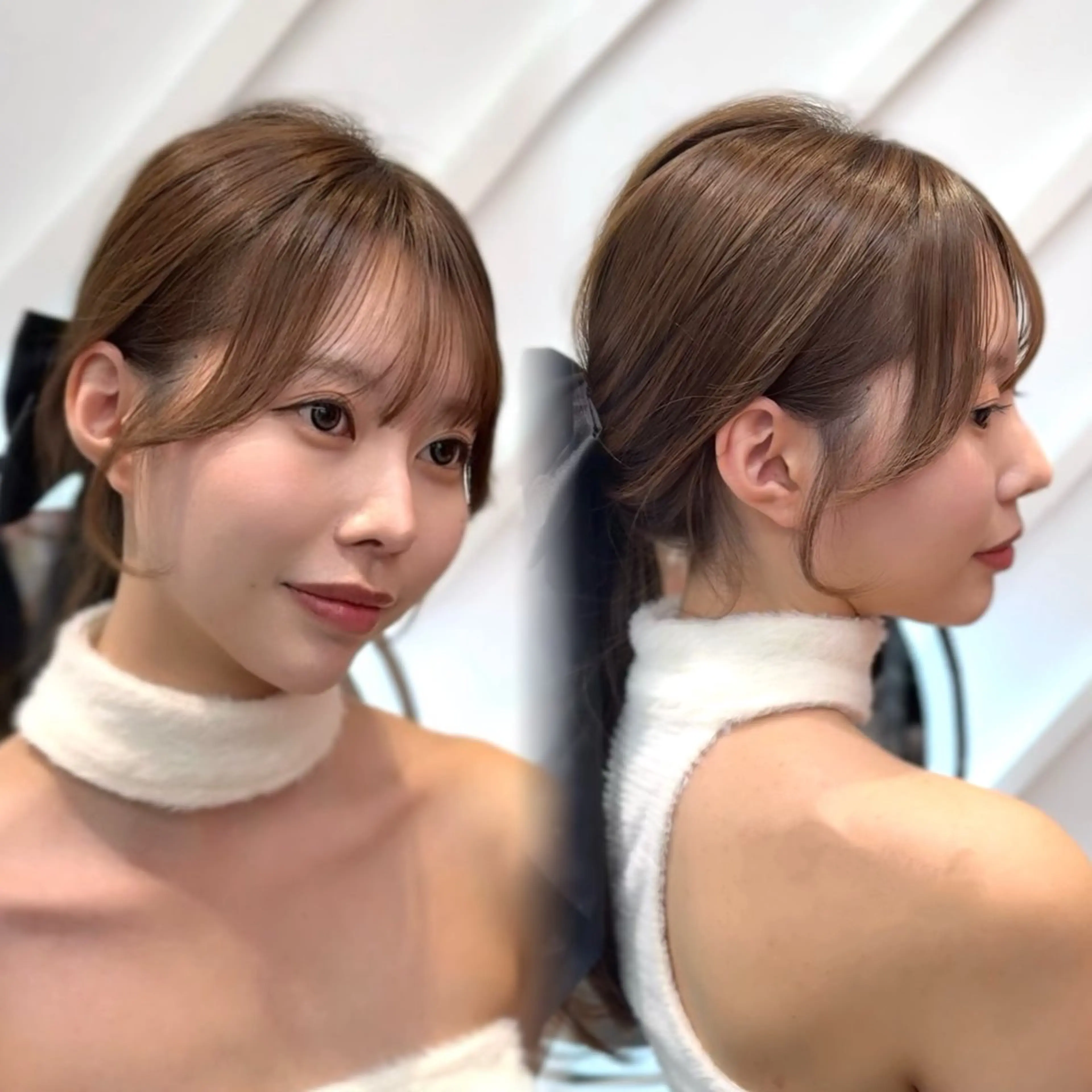 ロング カラー カット トリートメント 山崎/ボブ縮毛矯正 レイヤー髪質改善のヘアスタイル