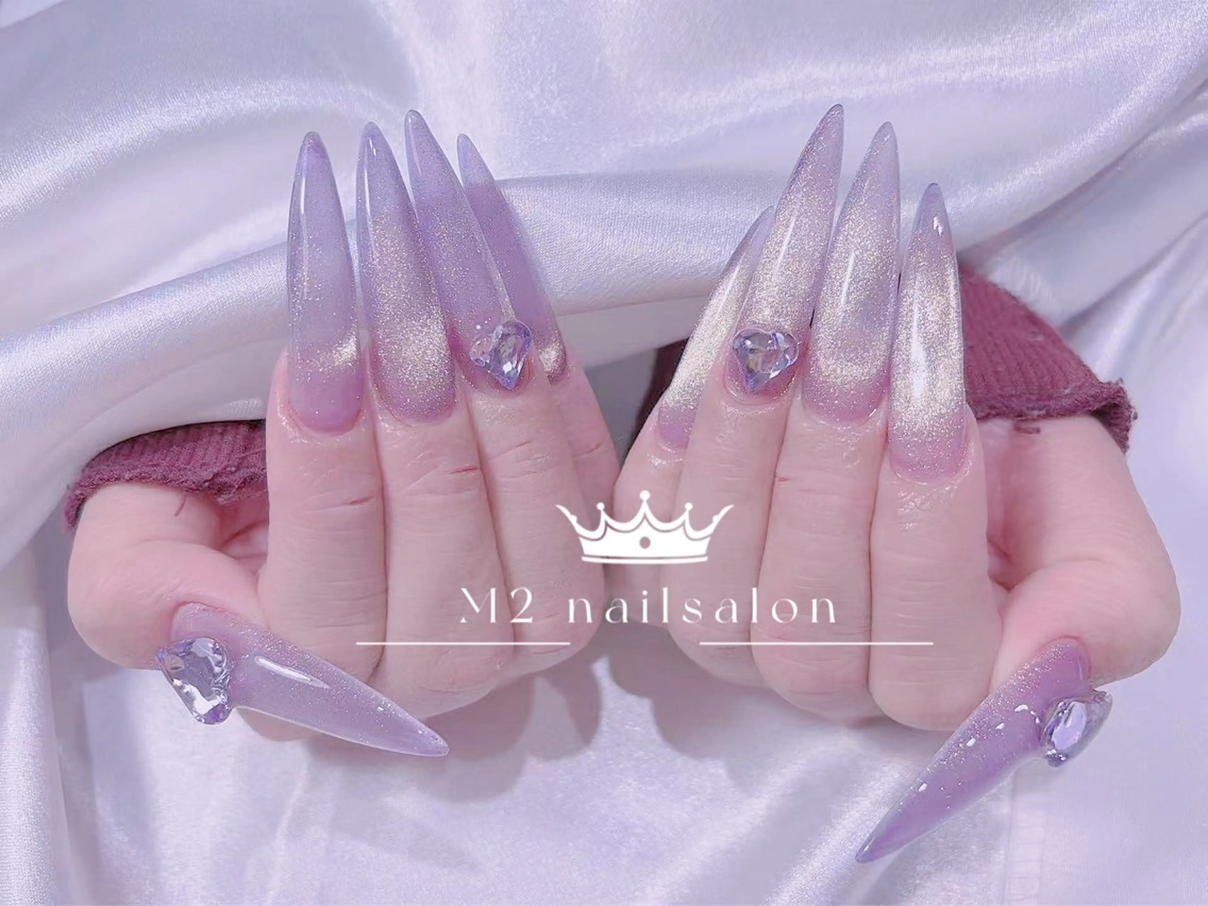 ネイル ロングネイル ハンドネイル 長さだし専門店 M2　rikaのネイルデザイン