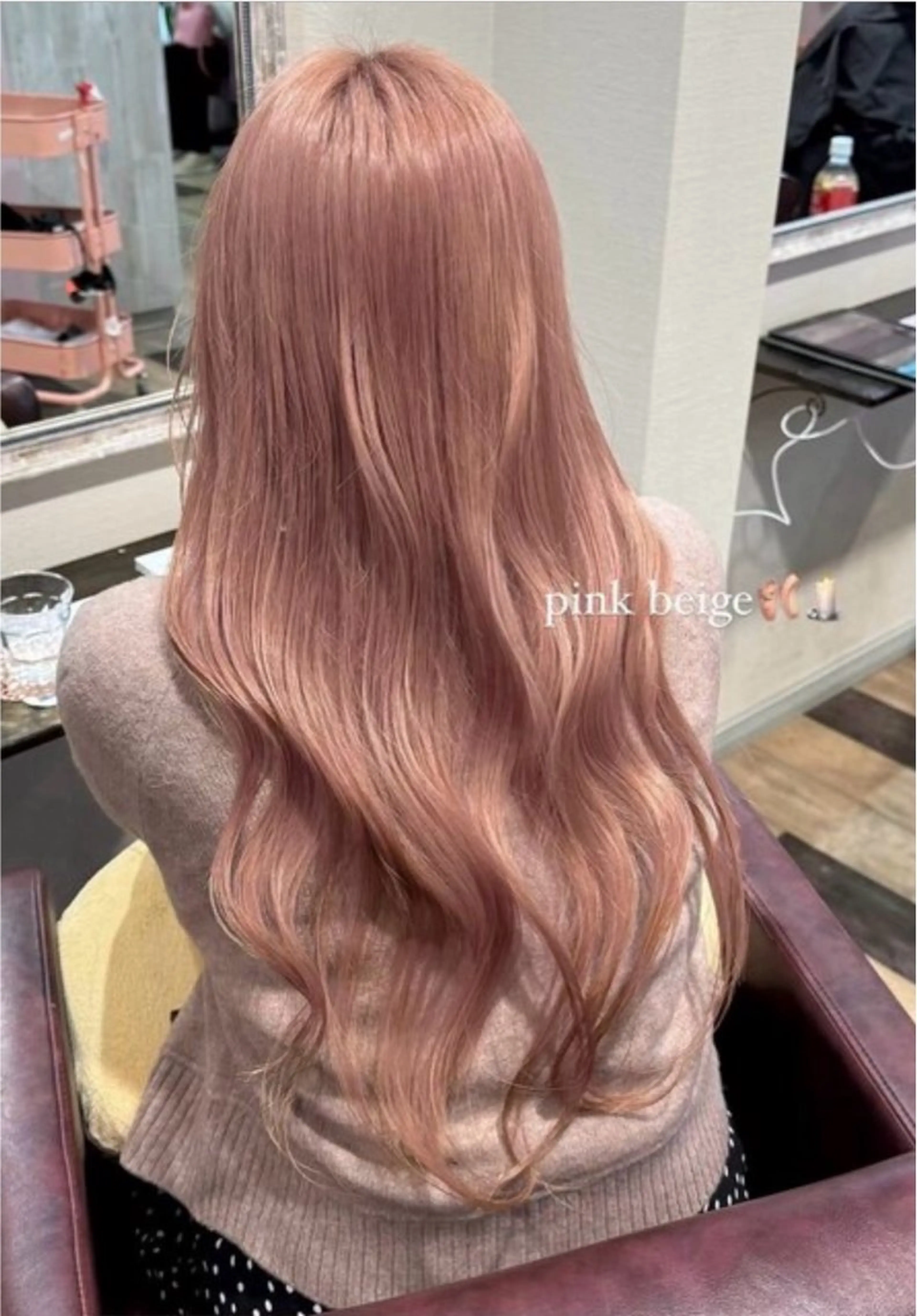 ロング カラー ピンクカラー カット ヘアカラー 暖色系/ブリーチ/ 豊橋/ノア𝜗𝜚のヘアスタイル