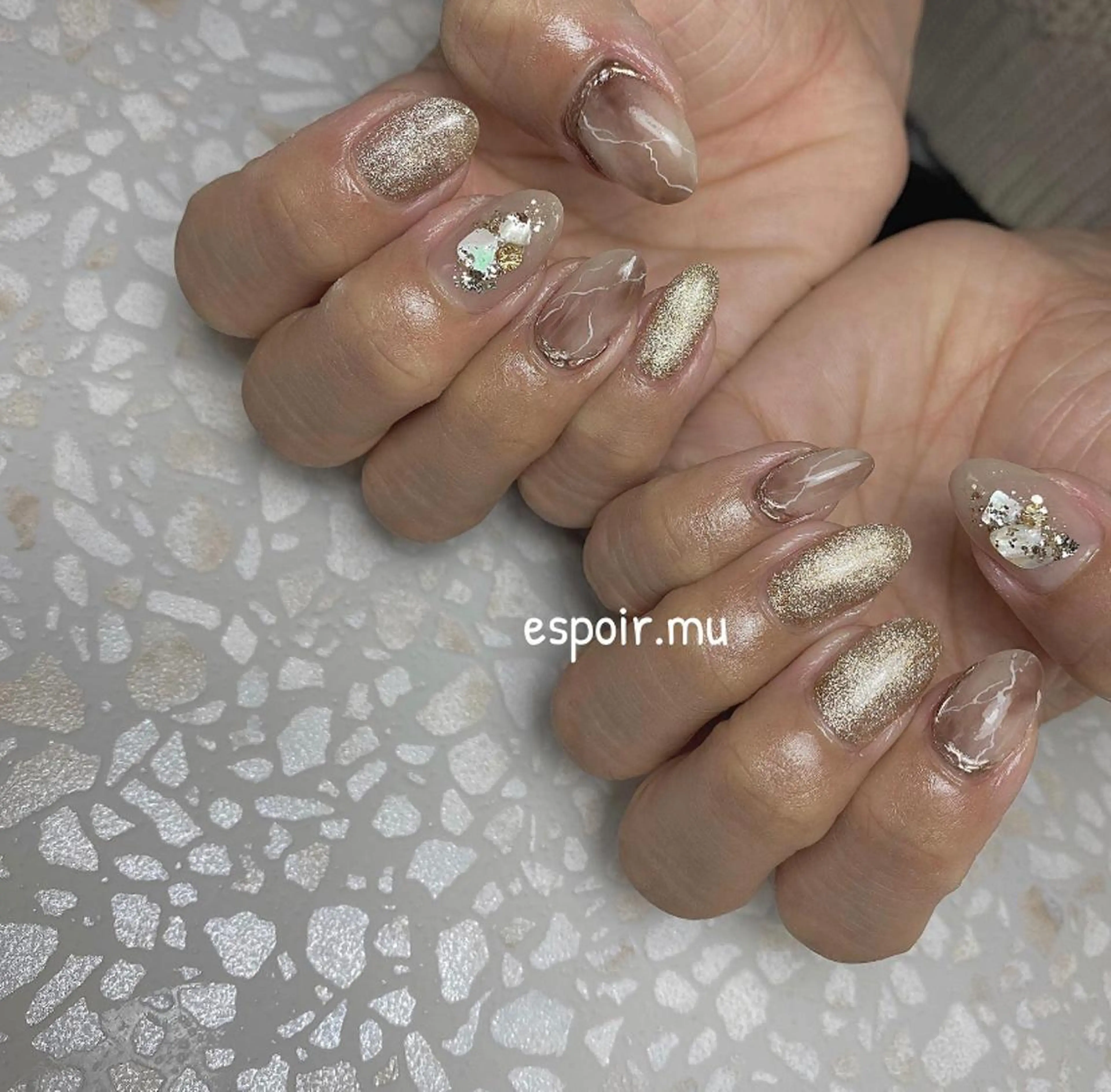 セミロング ネイル espoir. muのネイルデザイン