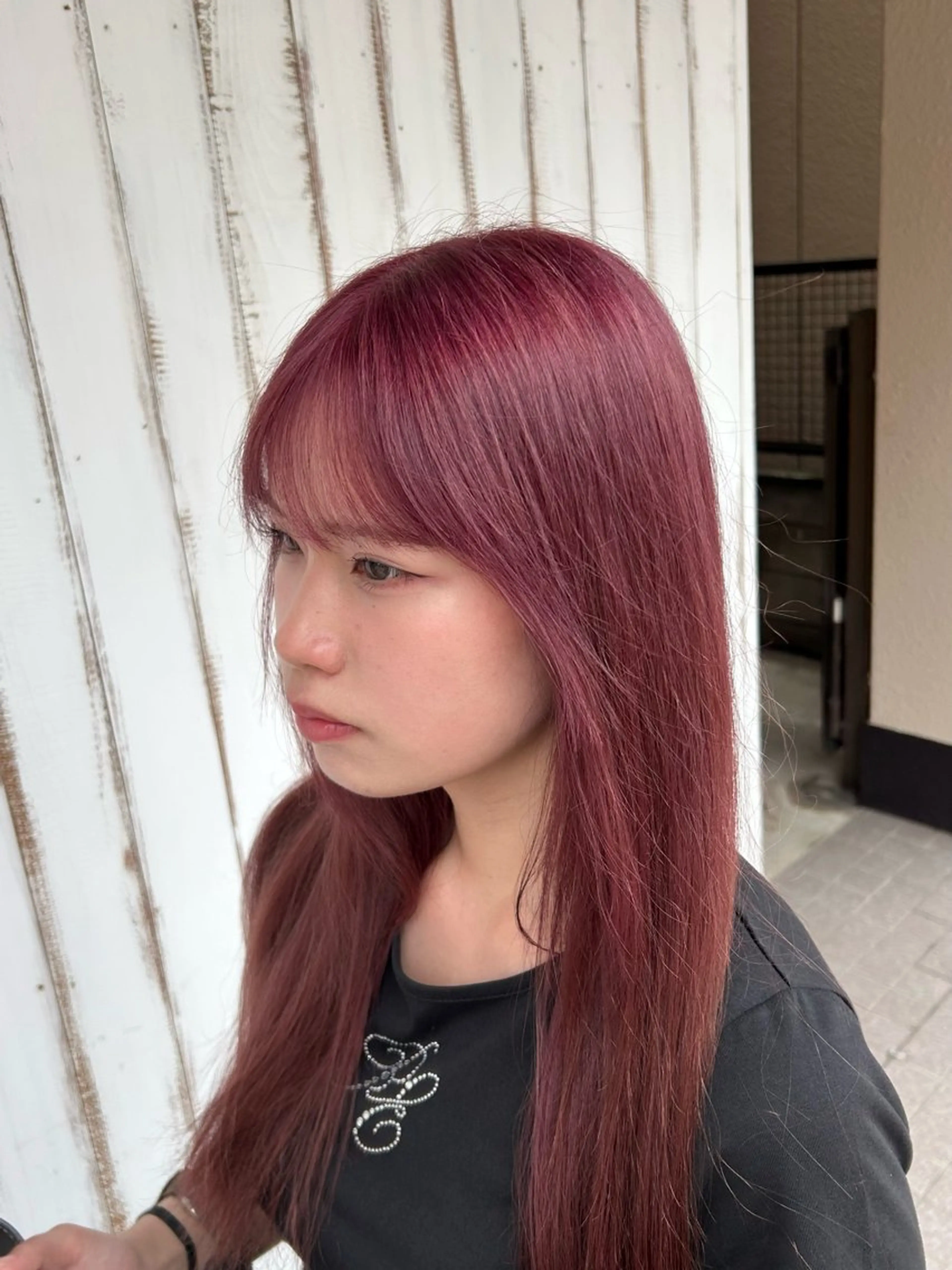 ロング カラー ブリーチ ブロンド ピンクカラー aine / 練馬江古田のヘアスタイル